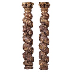 Pair of Spanish Spiral Columns of the 17th Century