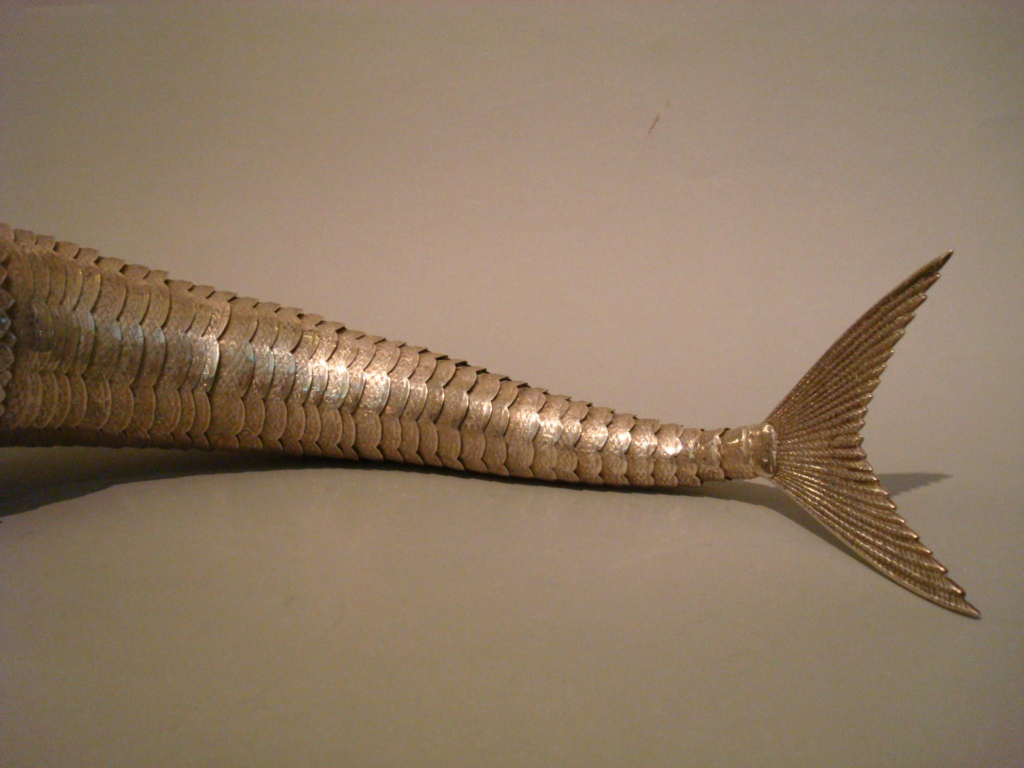 Mid-Century Modern Pair of Spanish Sterling Silver Articulated Fish