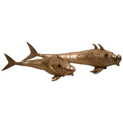 Pair of Spanish Sterling Silver Articulated Fish