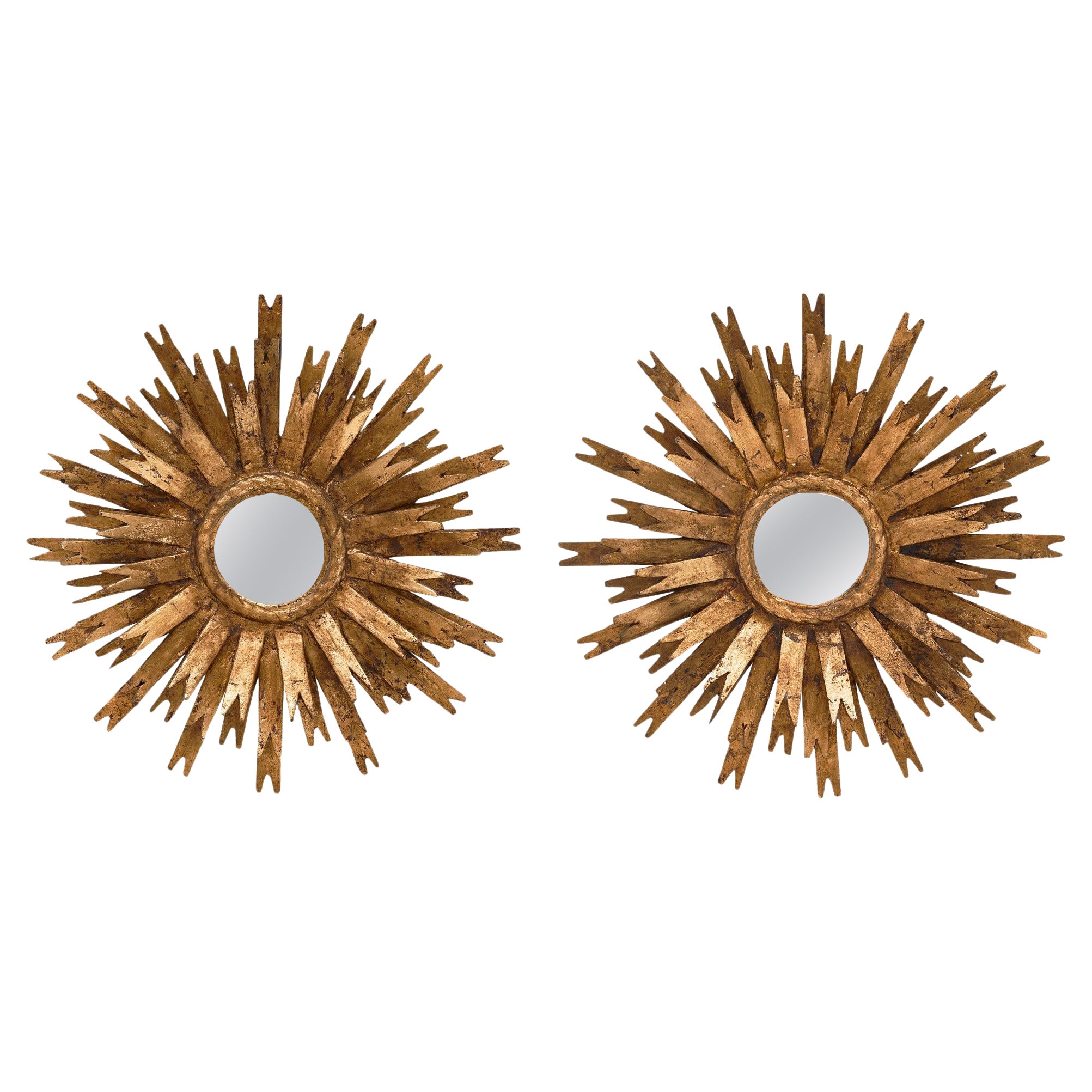 Pair of Spanish Sunburst Mirrors