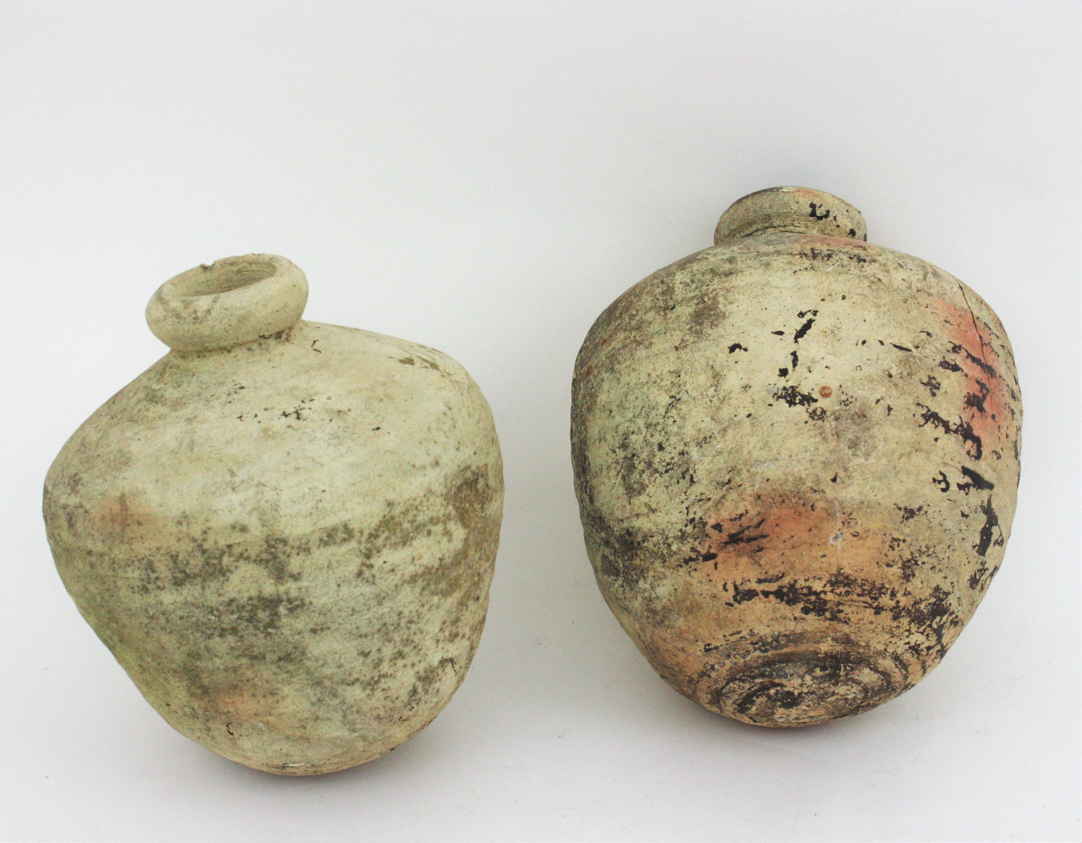 Pair of Spanish Terracotta Olive Jars or Vessels For Sale 1
