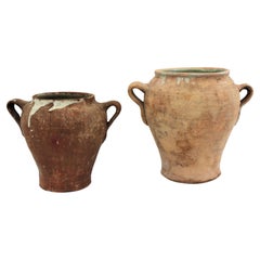 Pair of Spanish Terracotta Olive Jars or Vessels