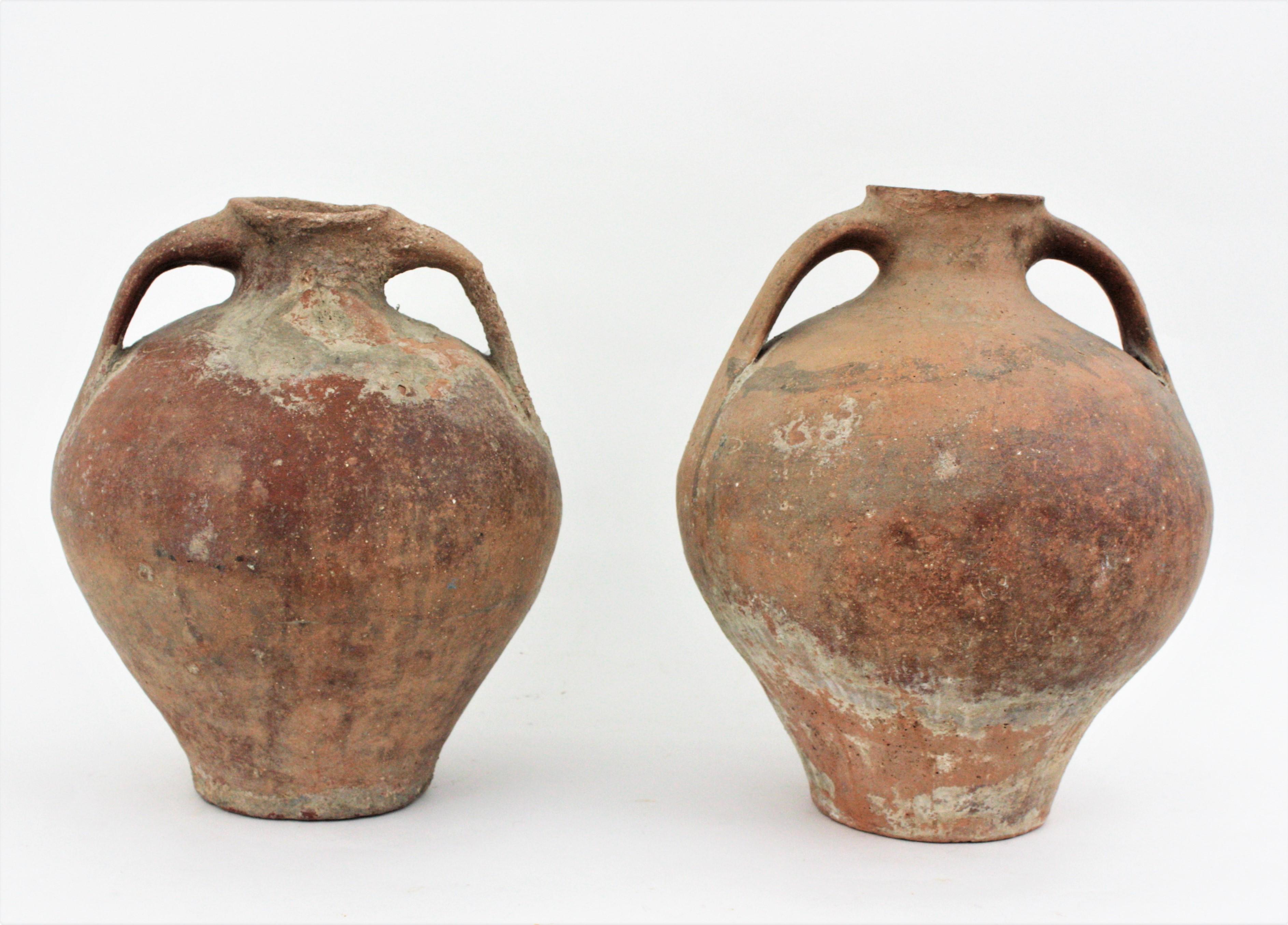 Pair of Spanish Terracotta Water Jars or Vessels For Sale 6