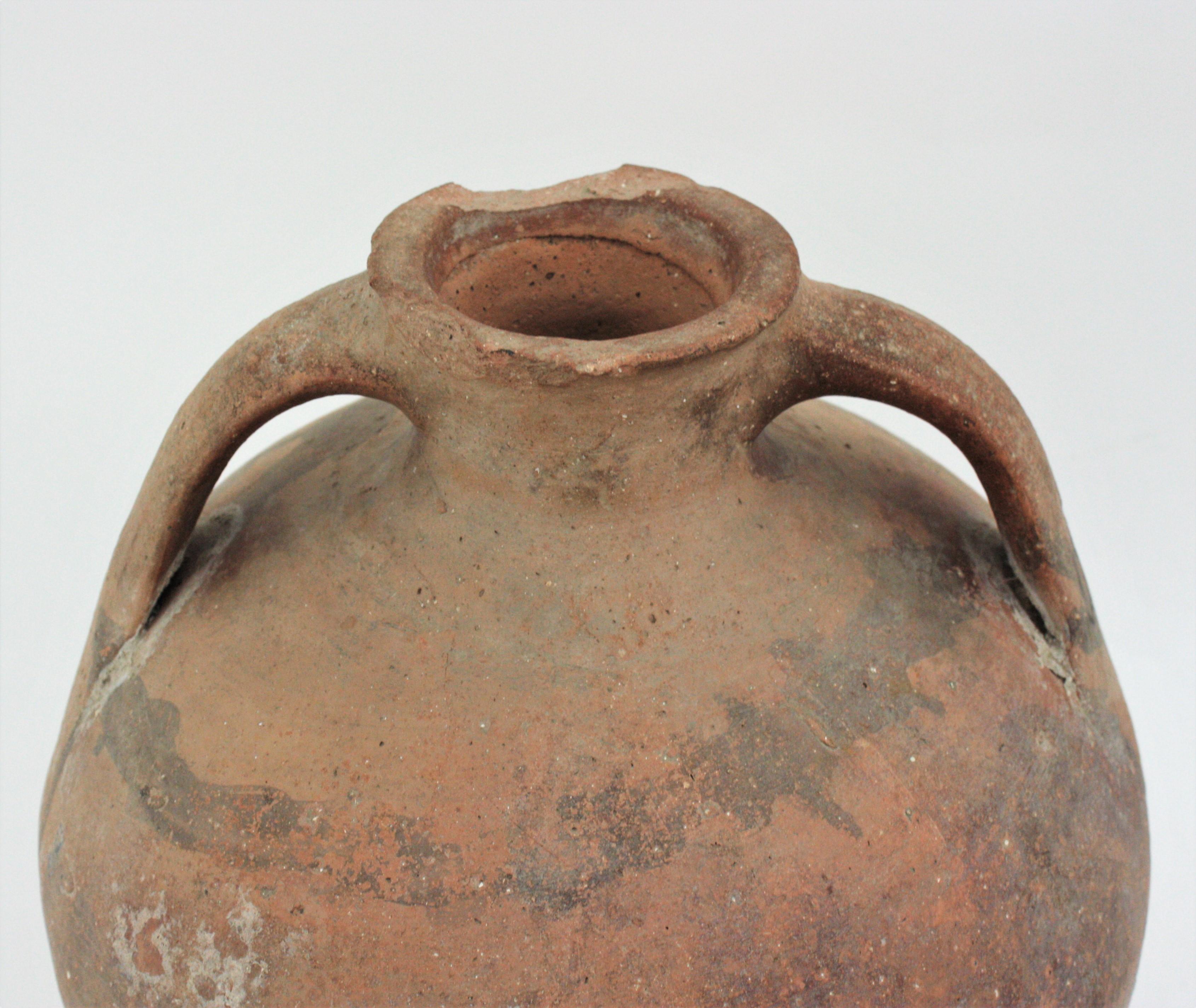 Ceramic Pair of Spanish Terracotta Water Jars or Vessels For Sale