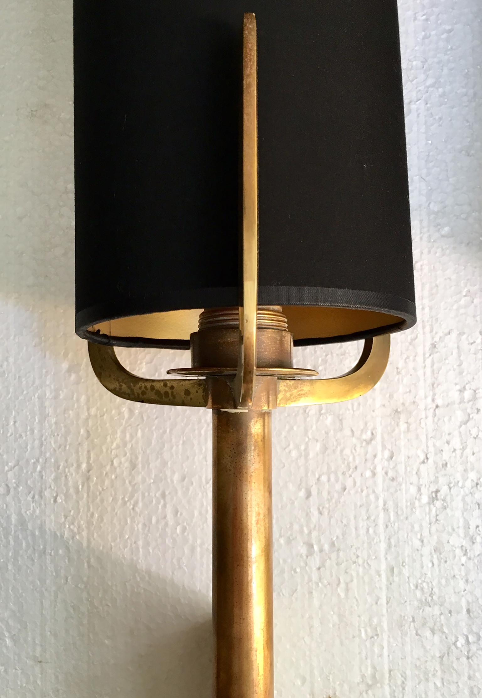 Medieval Mid Century Pair of Spanish Torchère Brass Wall Sconces