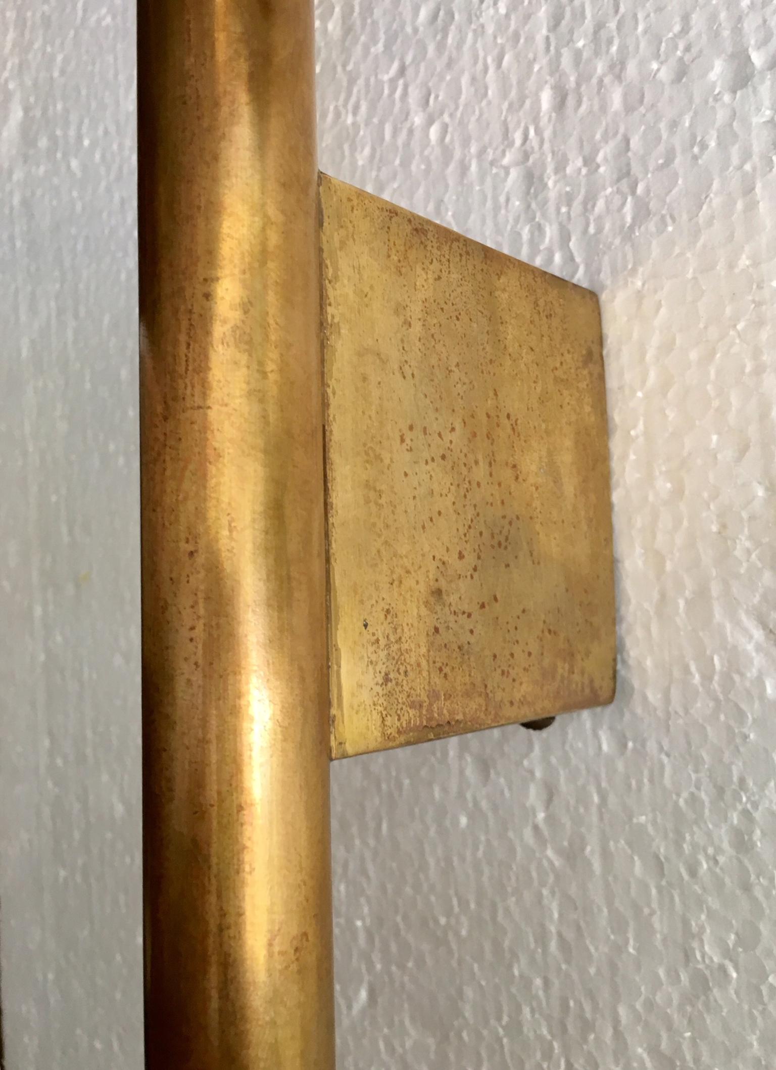 20th Century Mid Century Pair of Spanish Torchère Brass Wall Sconces
