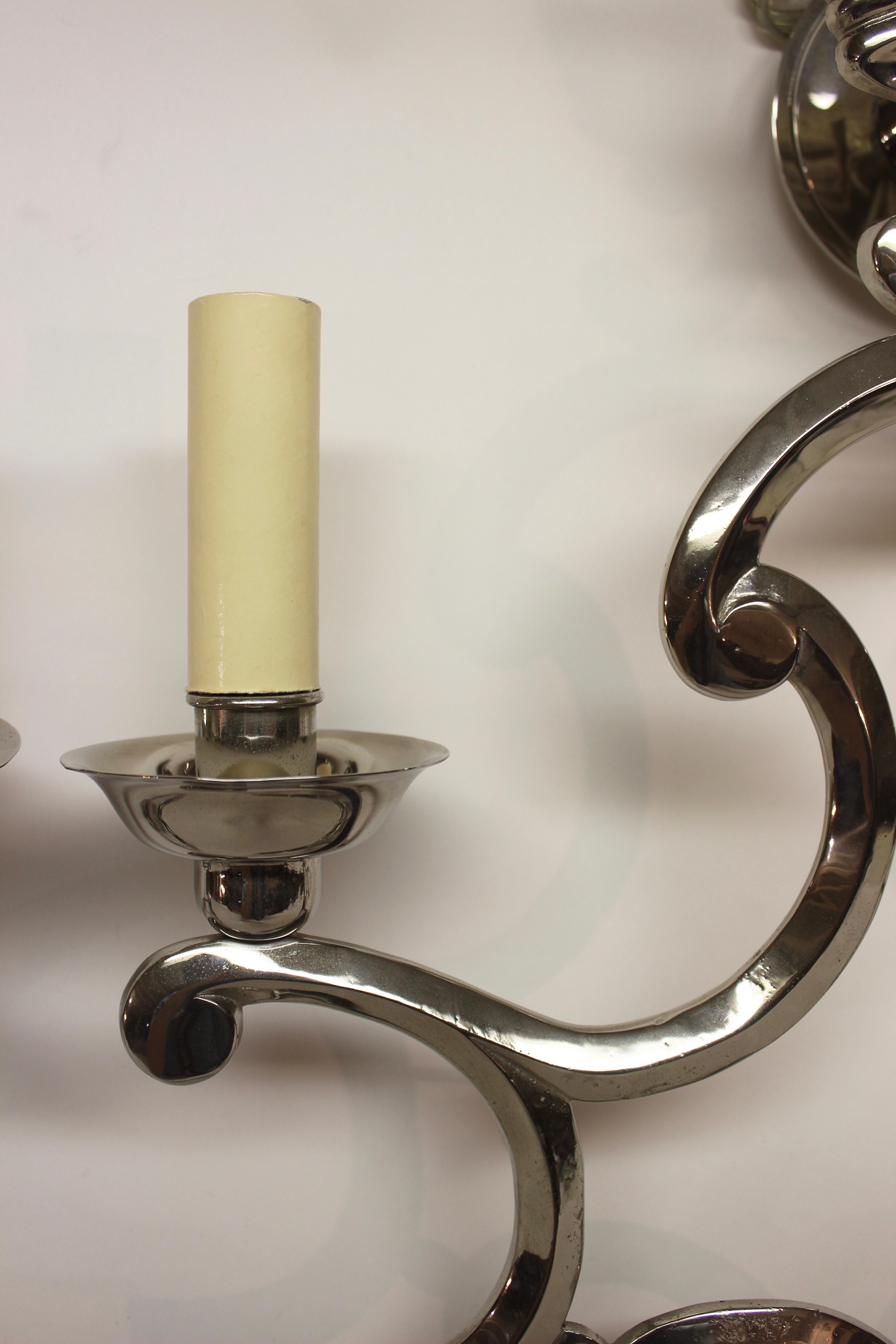 20th Century Pair of Spanish Valenti Coronet Wall Sconces For Sale