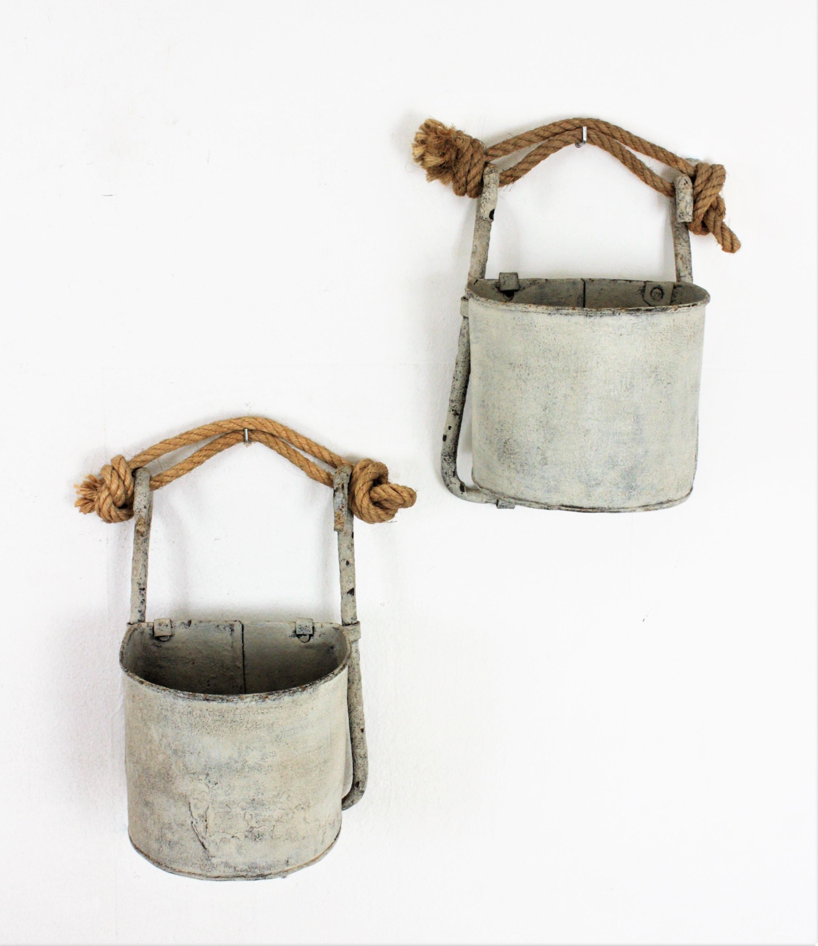 Pair of Spanish Wall Planters from an antique Water Mill For Sale 1