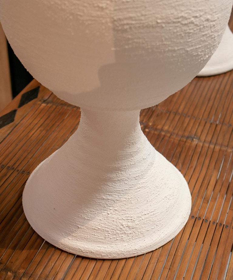 Pair of Spanish White Washed Terracotta Finials For Sale at 1stDibs