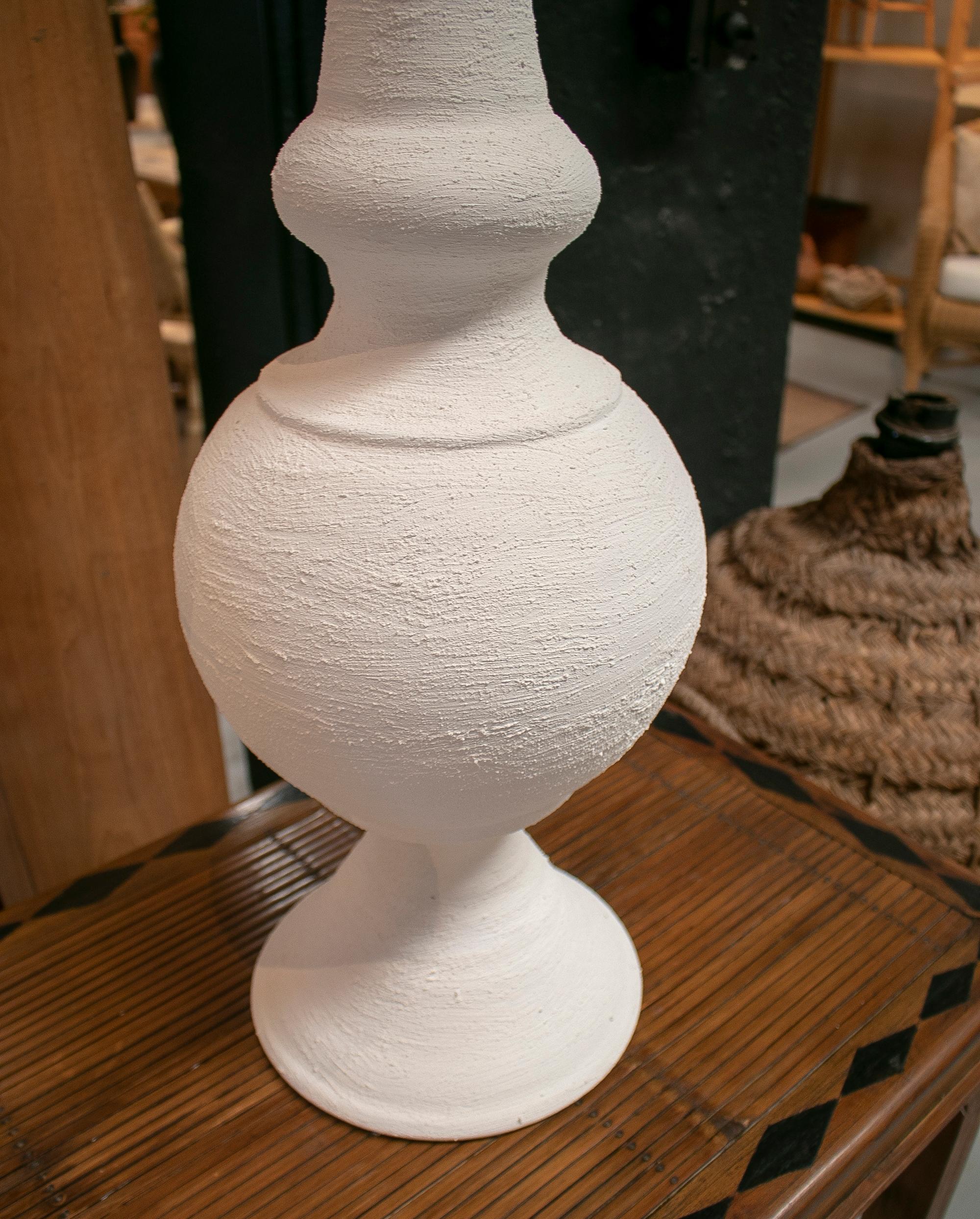 Pair of Spanish White Washed Terracotta Finials For Sale at 1stDibs