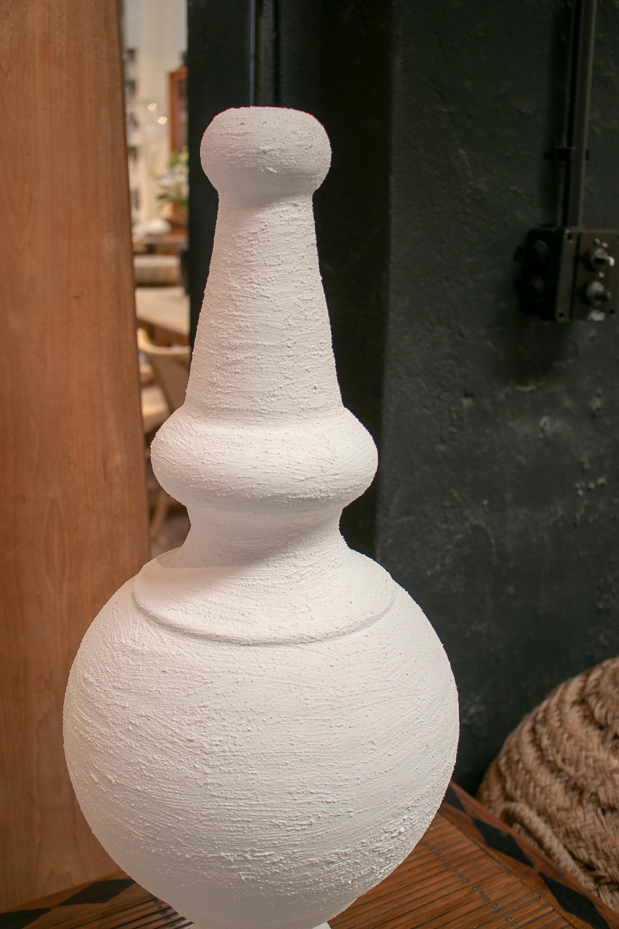 Pair of Spanish White Washed Terracotta Finials 2