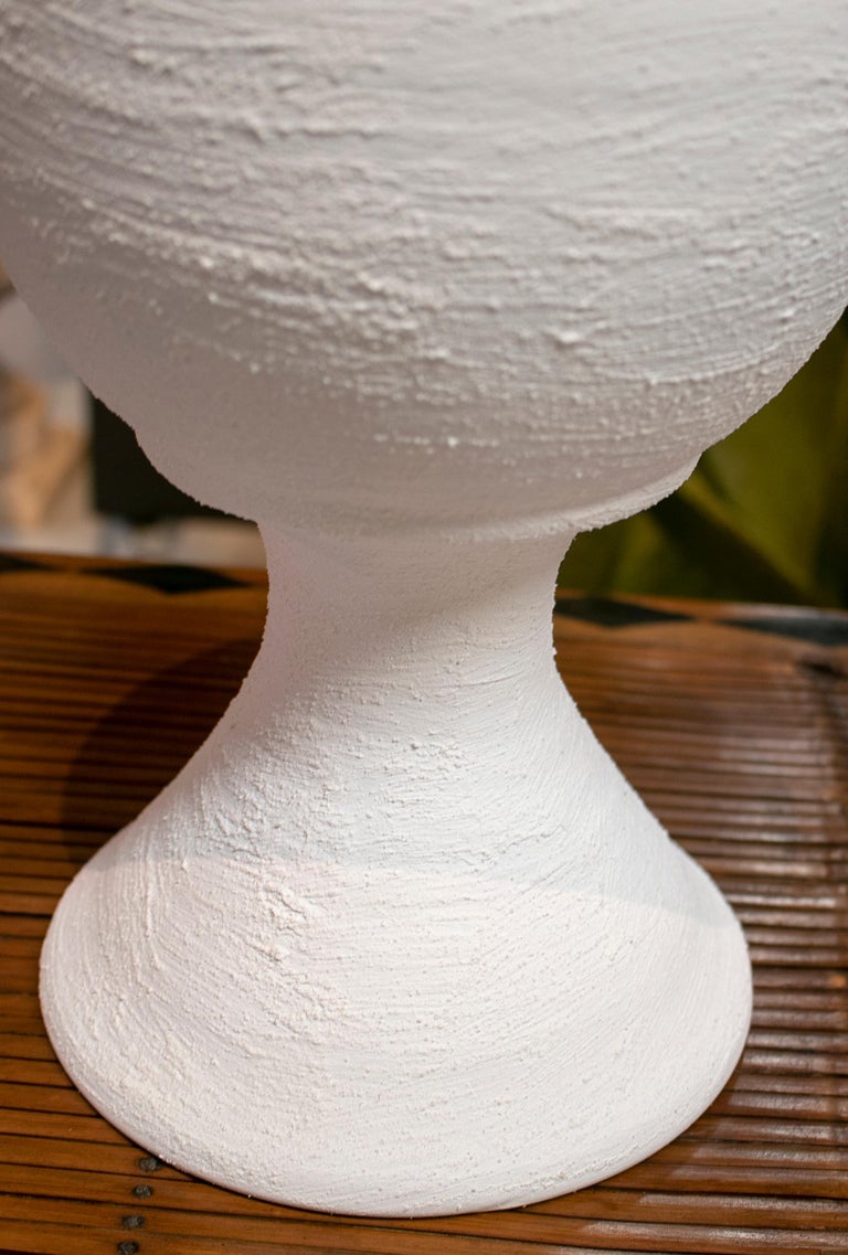 Pair of Spanish White Washed Terracotta Finials For Sale at 1stDibs