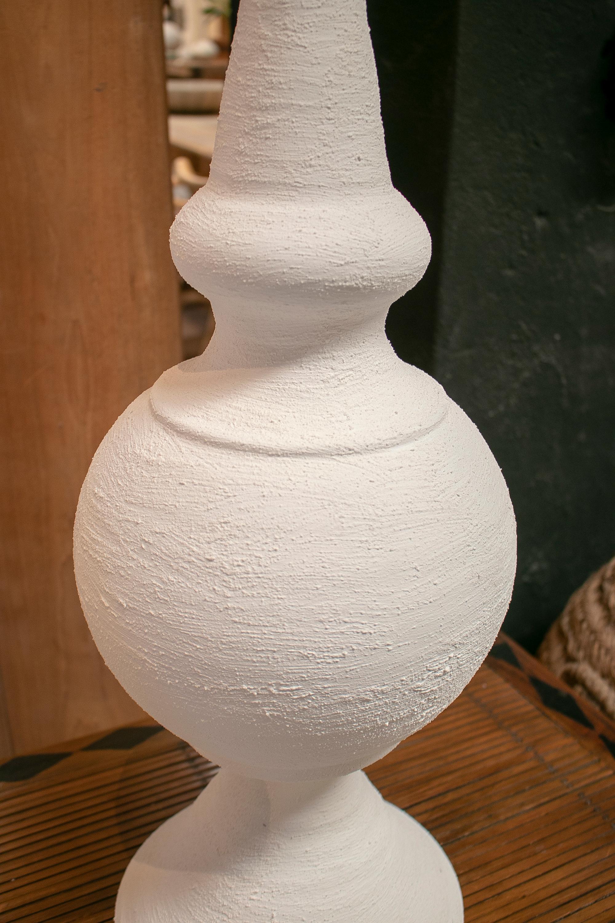 Pair of Spanish White Washed Terracotta Finials For Sale at 1stDibs