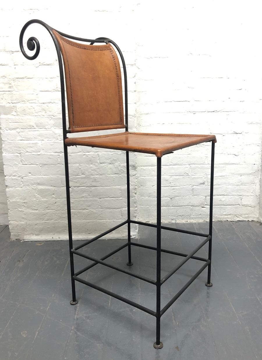 leather and iron bar stools