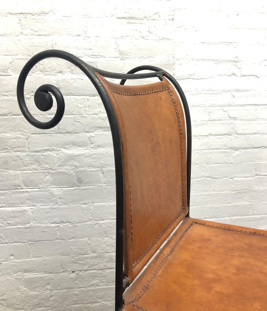 leather and wrought iron bar stools