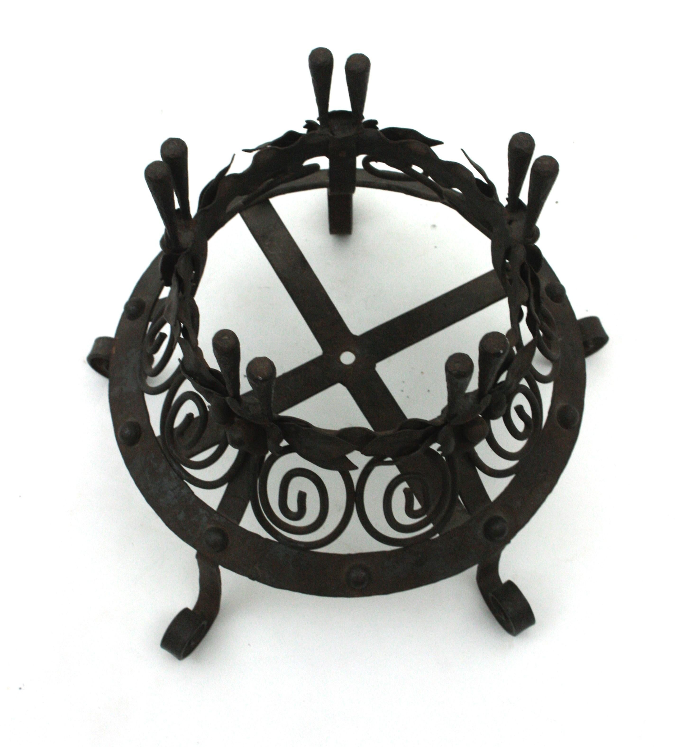 Pair of Spanish Wrought Iron Planters, 1940s For Sale 7