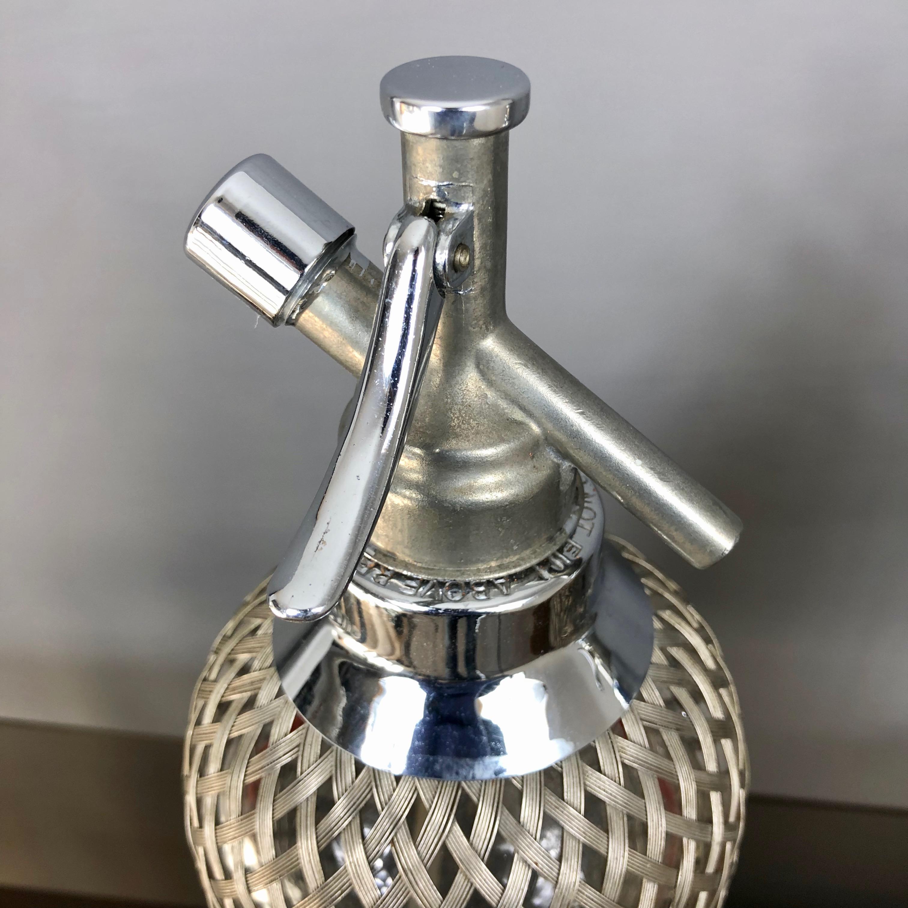 Pair of Sparklest London Makers Grey Metal Glass English Siphon For Sale 1