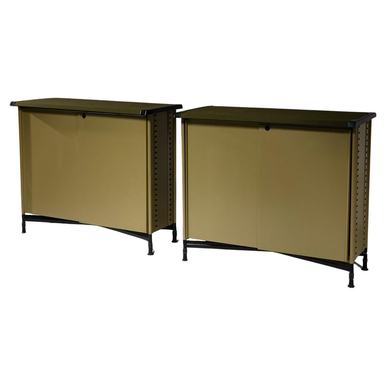 Pair of "Spazio" Cabinets by BBPR for Olivetti, Italy, 1960 For Sale