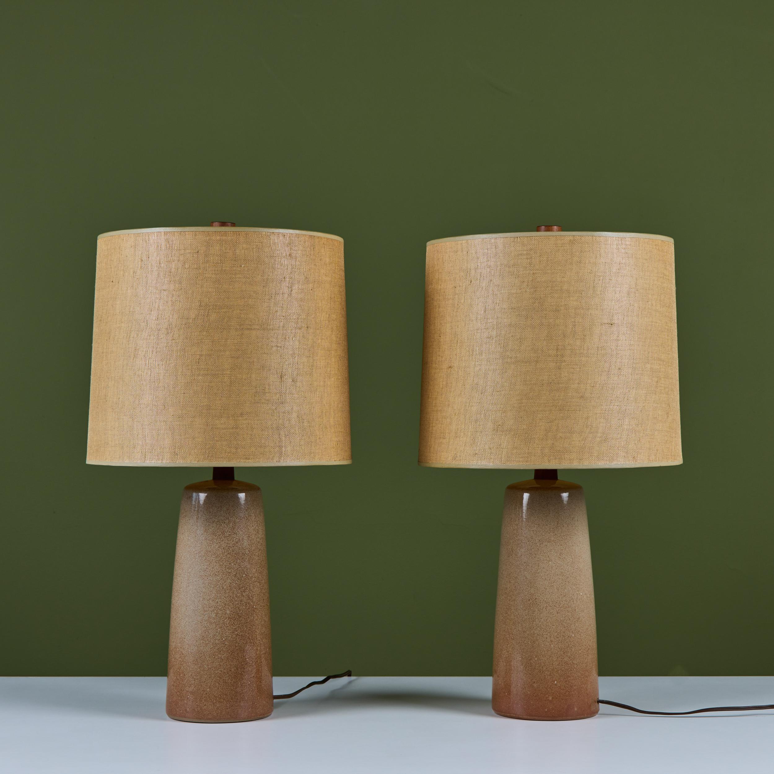 Paire de lampes en céramique Gordon & Jane Martz à glaçure spéculaire pour Marshall Studios en vente 2