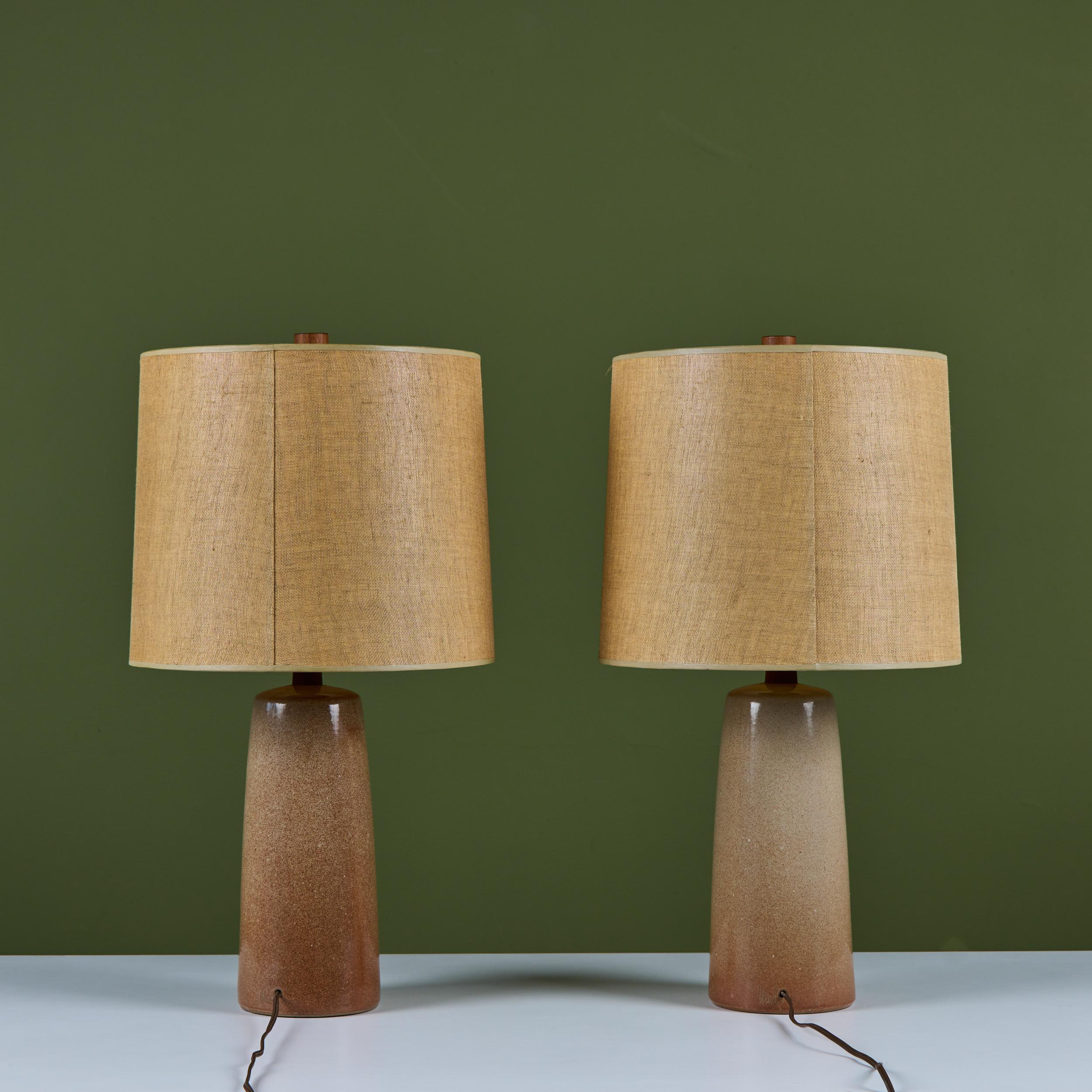 Paire de lampes en céramique Gordon & Jane Martz à glaçure spéculaire pour Marshall Studios en vente 1