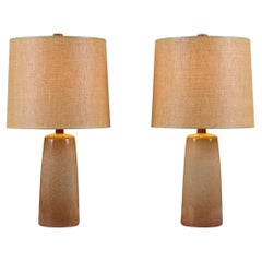 Pair of Speckle Glazed Gordon & Jane Martz Ceramic Lamps for Marshall Studios