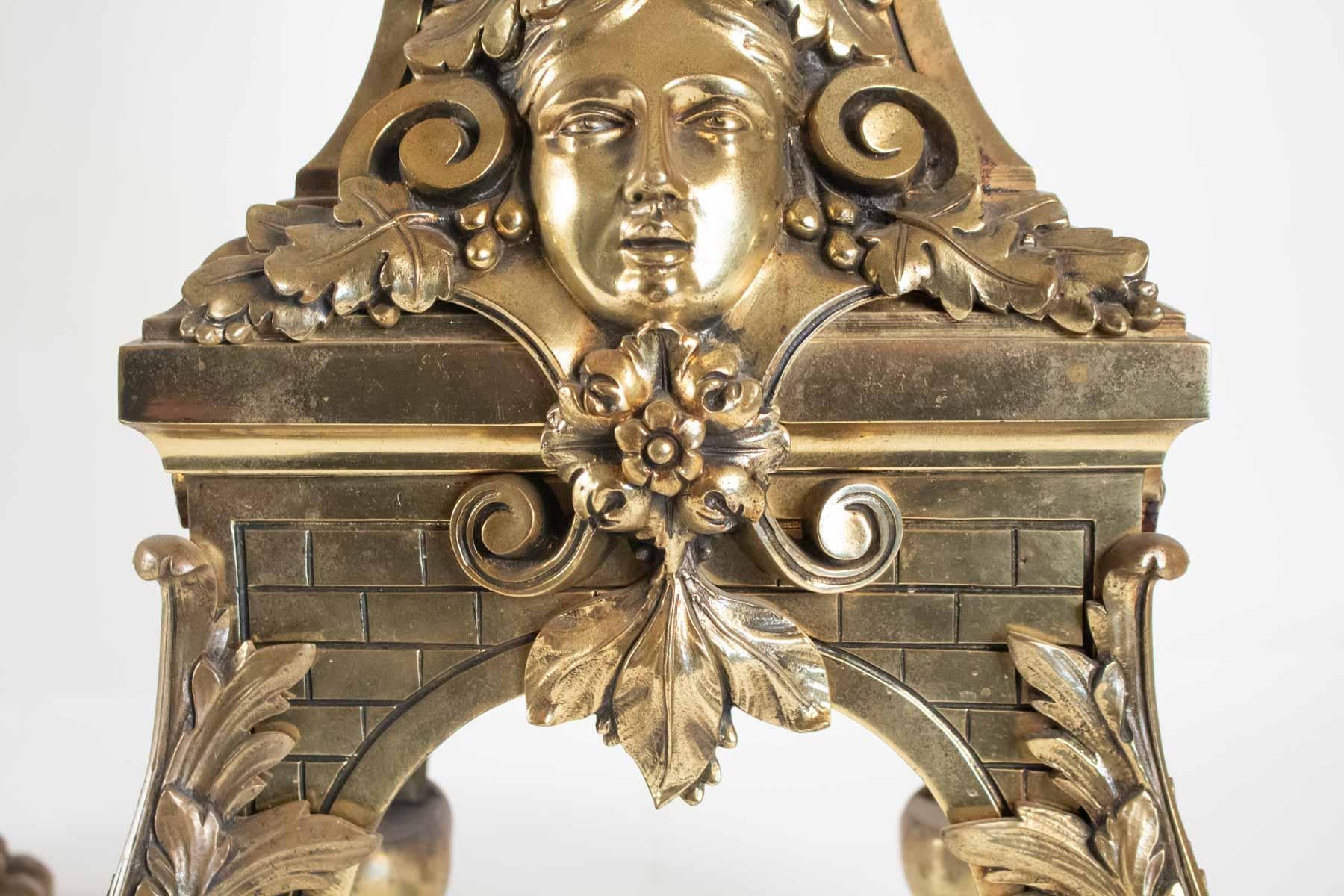 Pair of Spectacular Bronze Fireplace Inlets Style Napoleon III 2