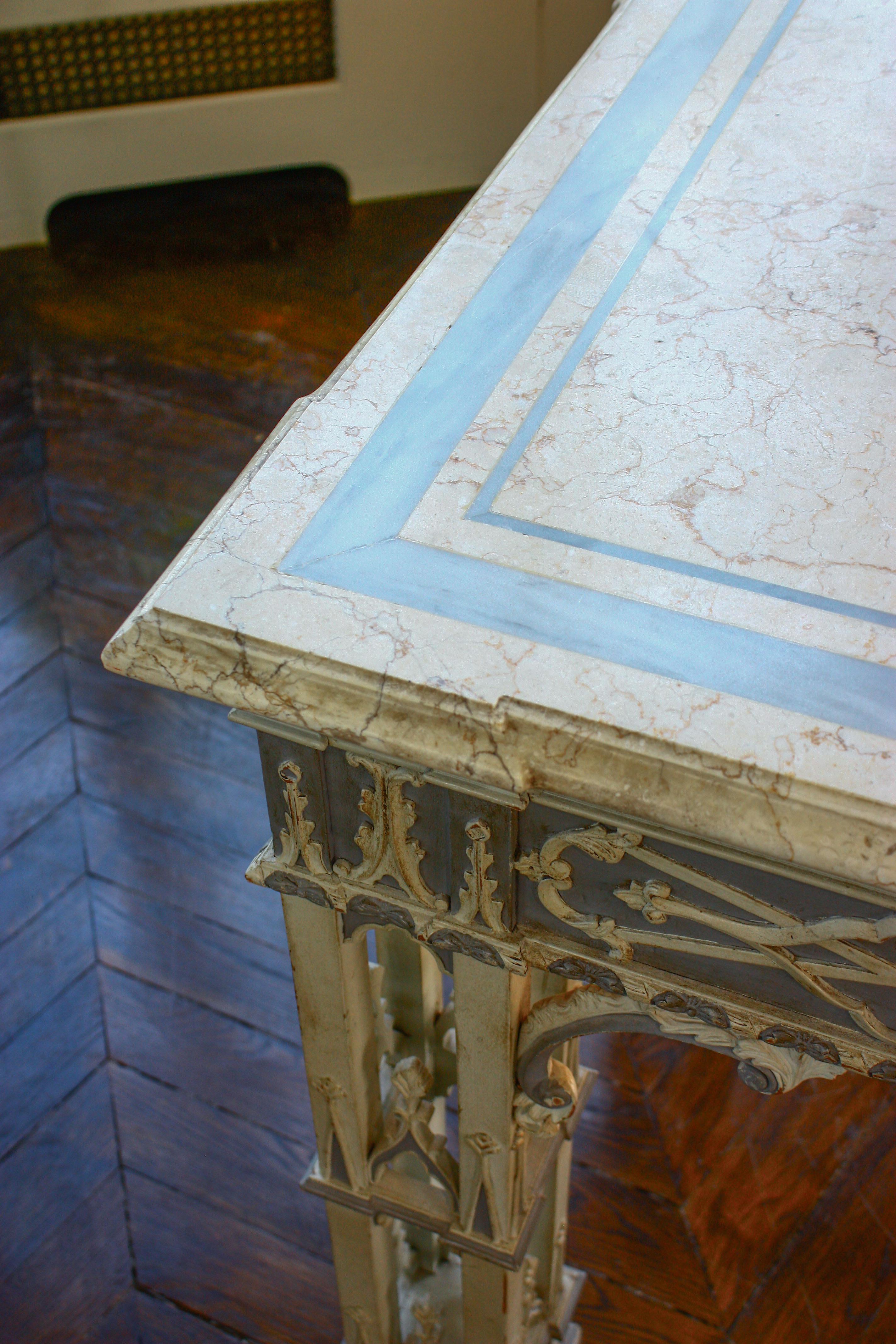 Marble Pair of Spectacular English 19th Century Console Tables For Sale
