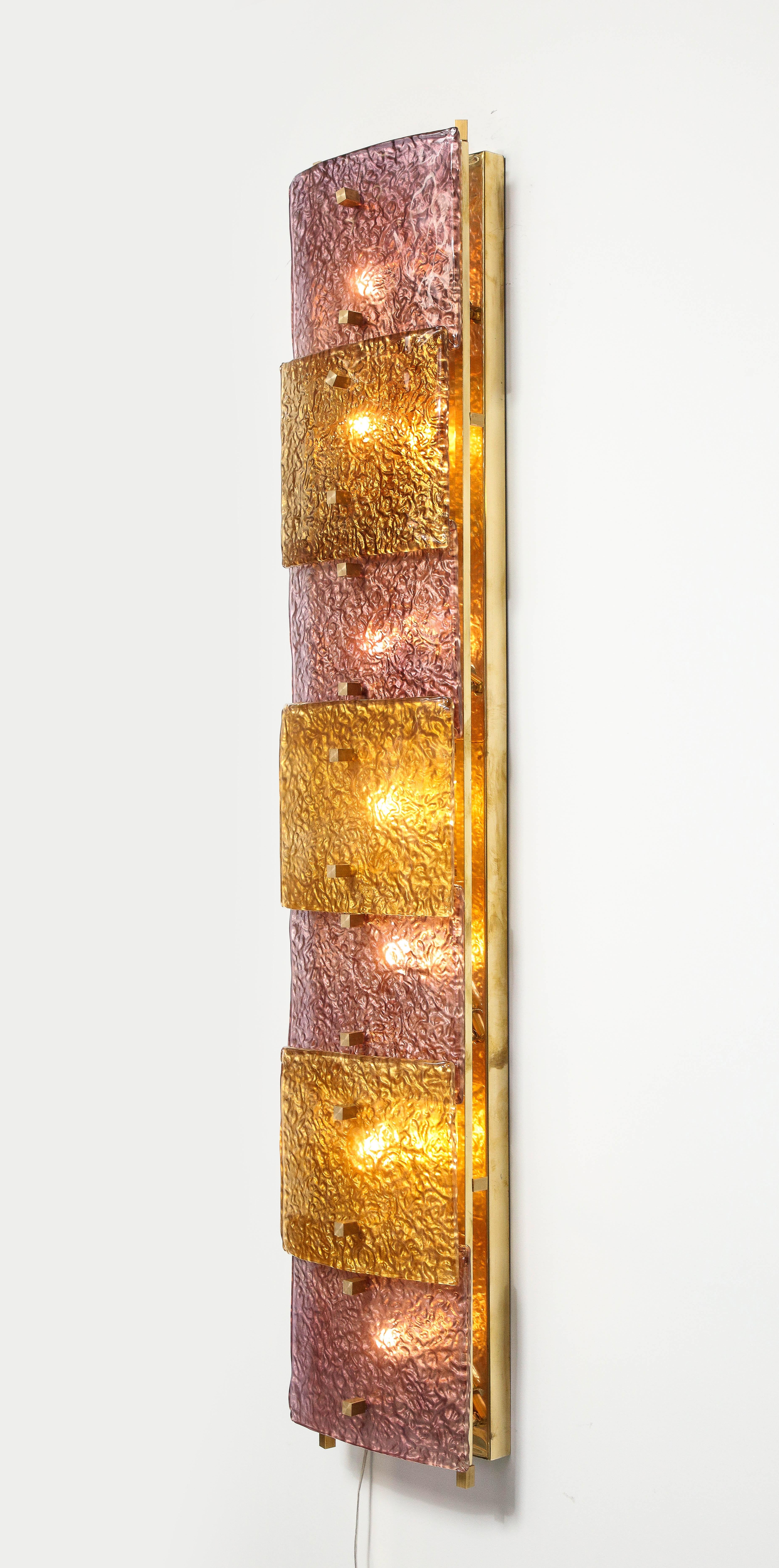 Contemporary  Spectacular Pair of Tall Wall Sconces For Sale