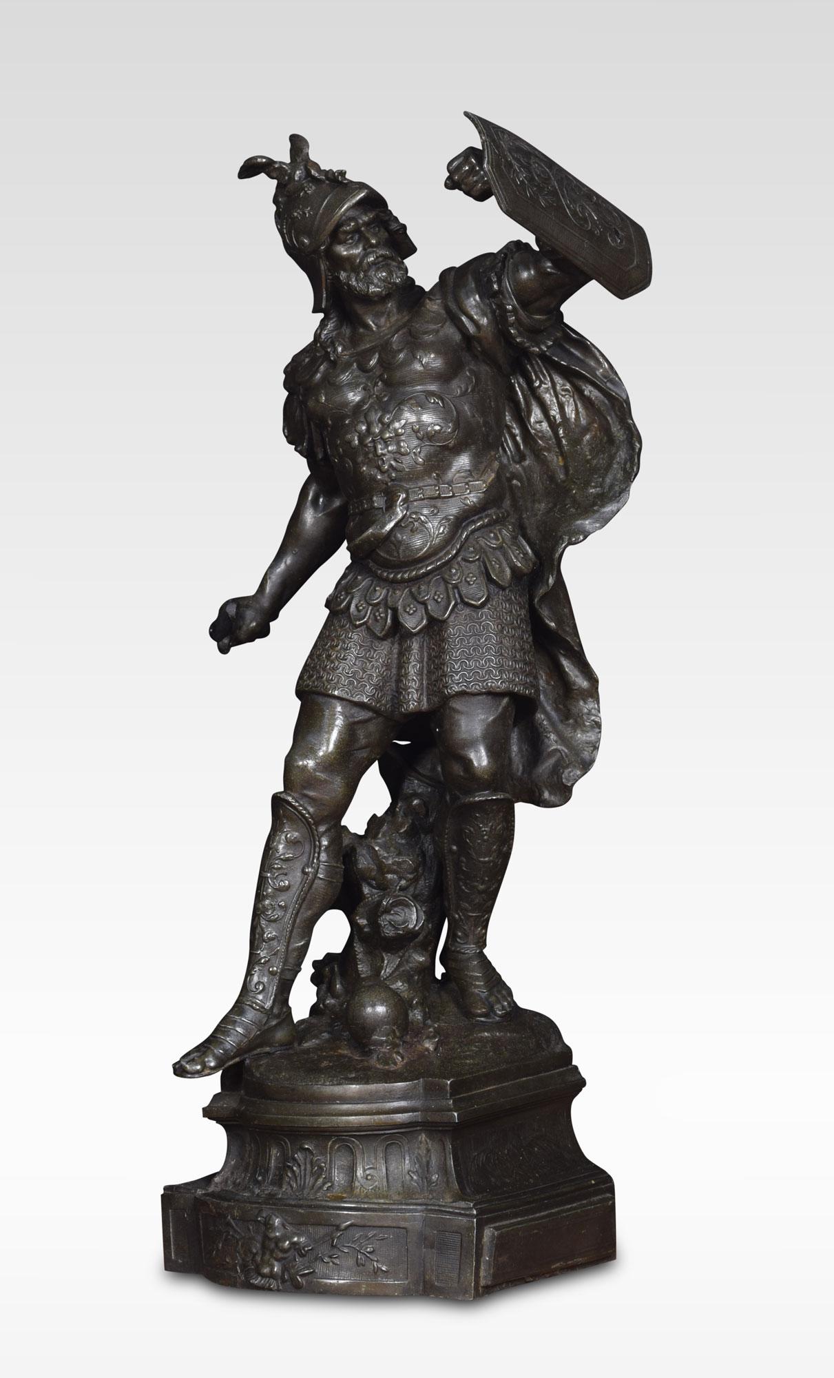 Pair of Spelter Figures of Knights In Good Condition In Cheshire, GB