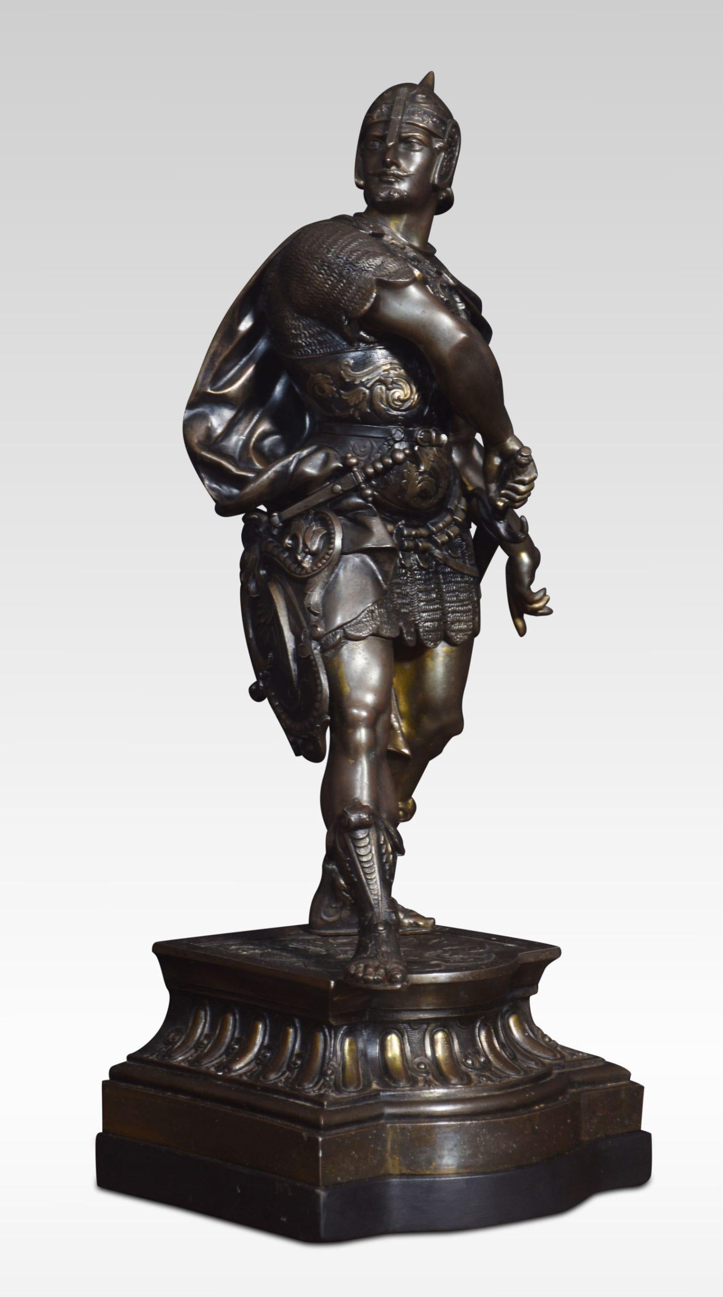 20th Century Pair of spelter figures of knights