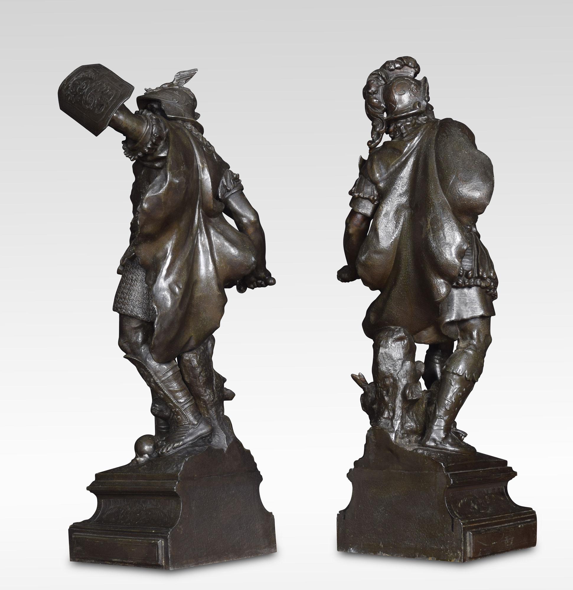 Pair of Spelter Figures of Knights 1