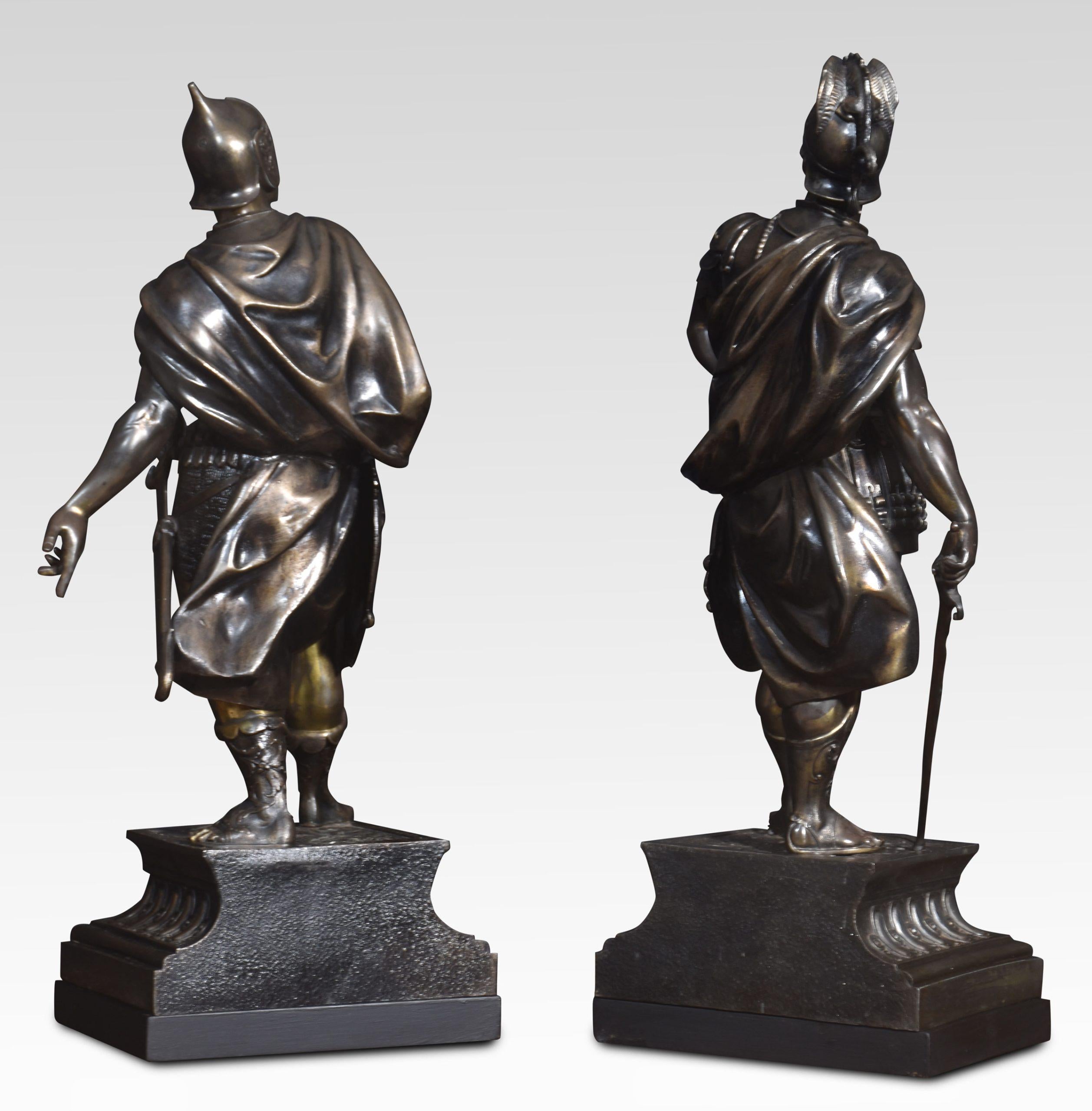 Pair of spelter figures of knights 2