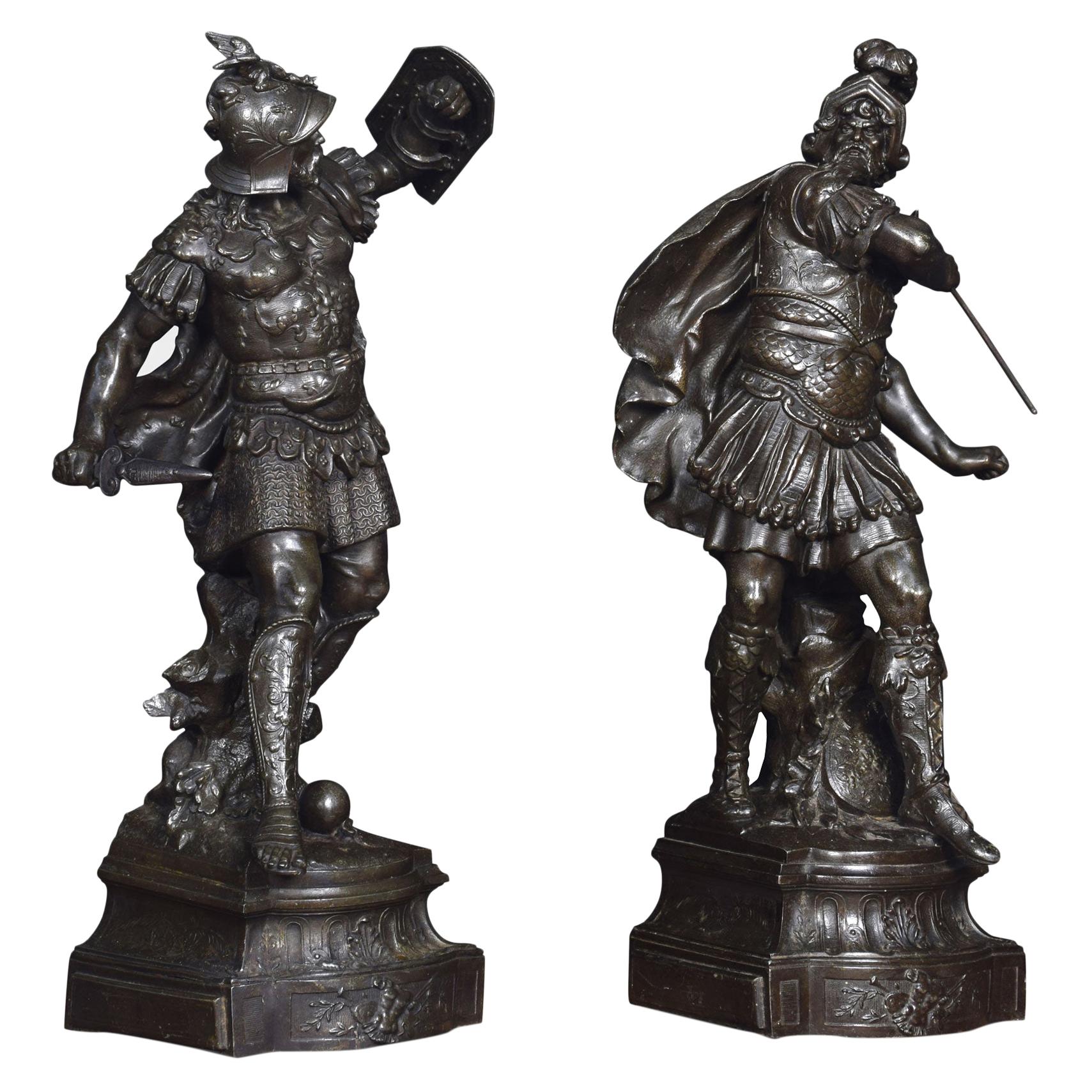 Pair of Spelter Figures of Knights
