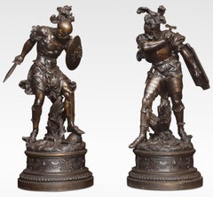 Pair of spelter figures of Warriors