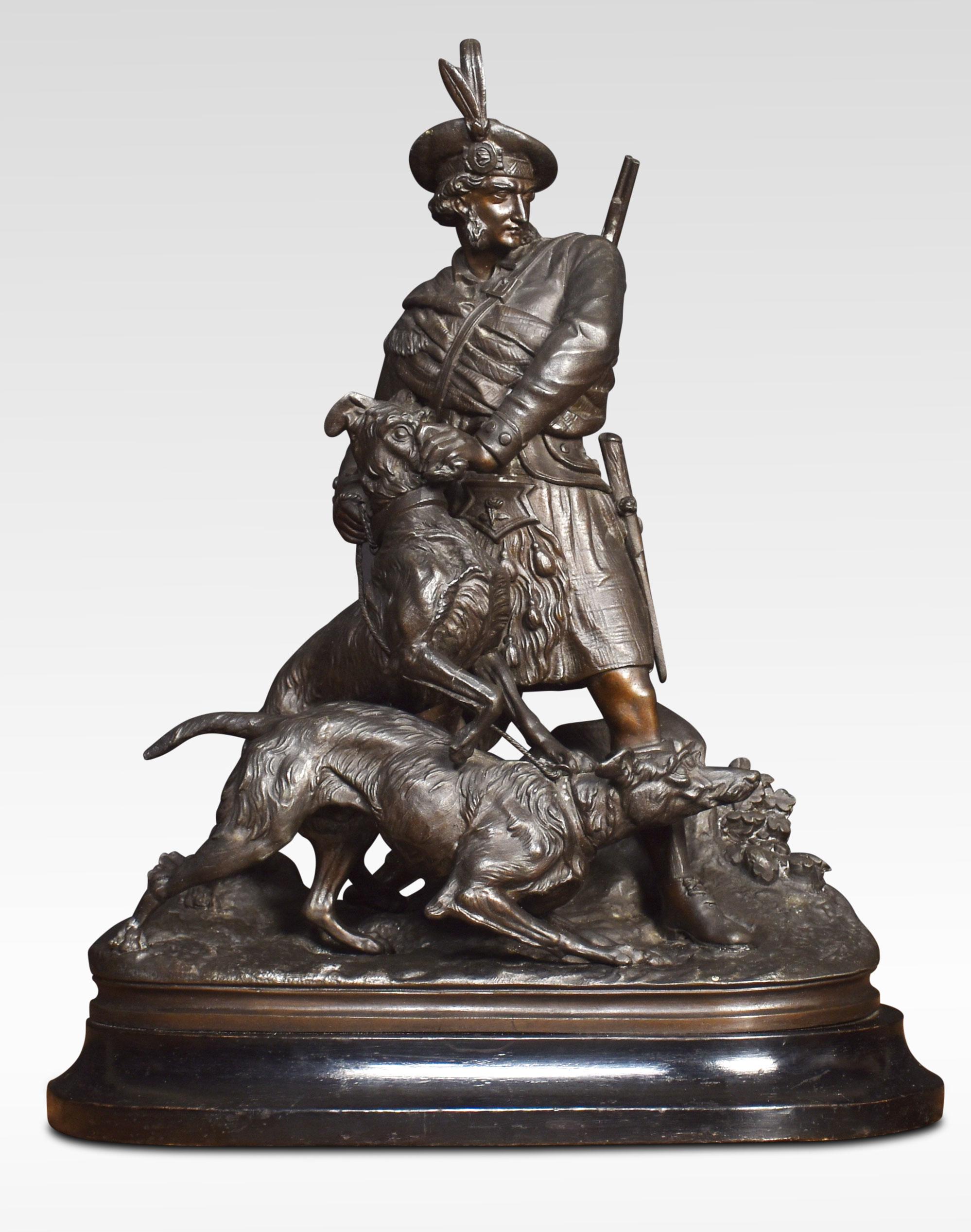 Pair of Spelter Hunting Figures 2