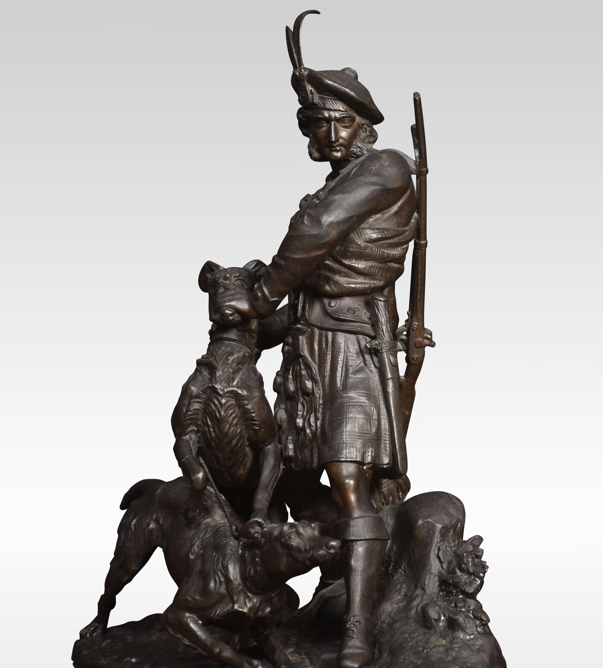 Pair of Spelter Hunting Figures 3