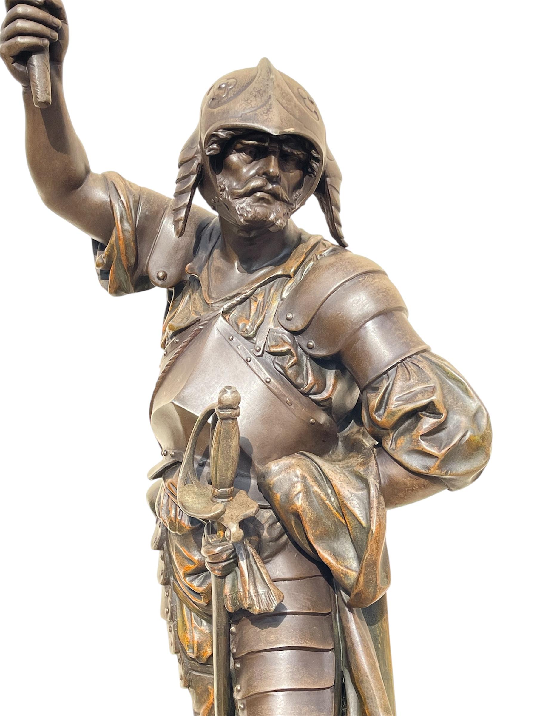 Néo-Renaissance Pair Of Spelter Lamps / Torchères en vente