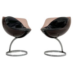 Paire de chaises à manger sphériques de Boris Tabacoff pour Mobilier Moderne, 1970