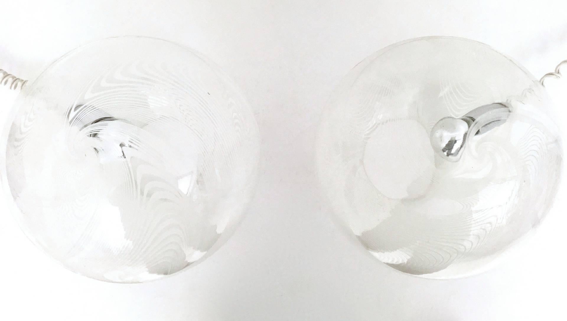 Postmoderne kugelförmige Glas-Tischlampen von Lino Tagliapietra für La Murrina, Paar im Angebot 1