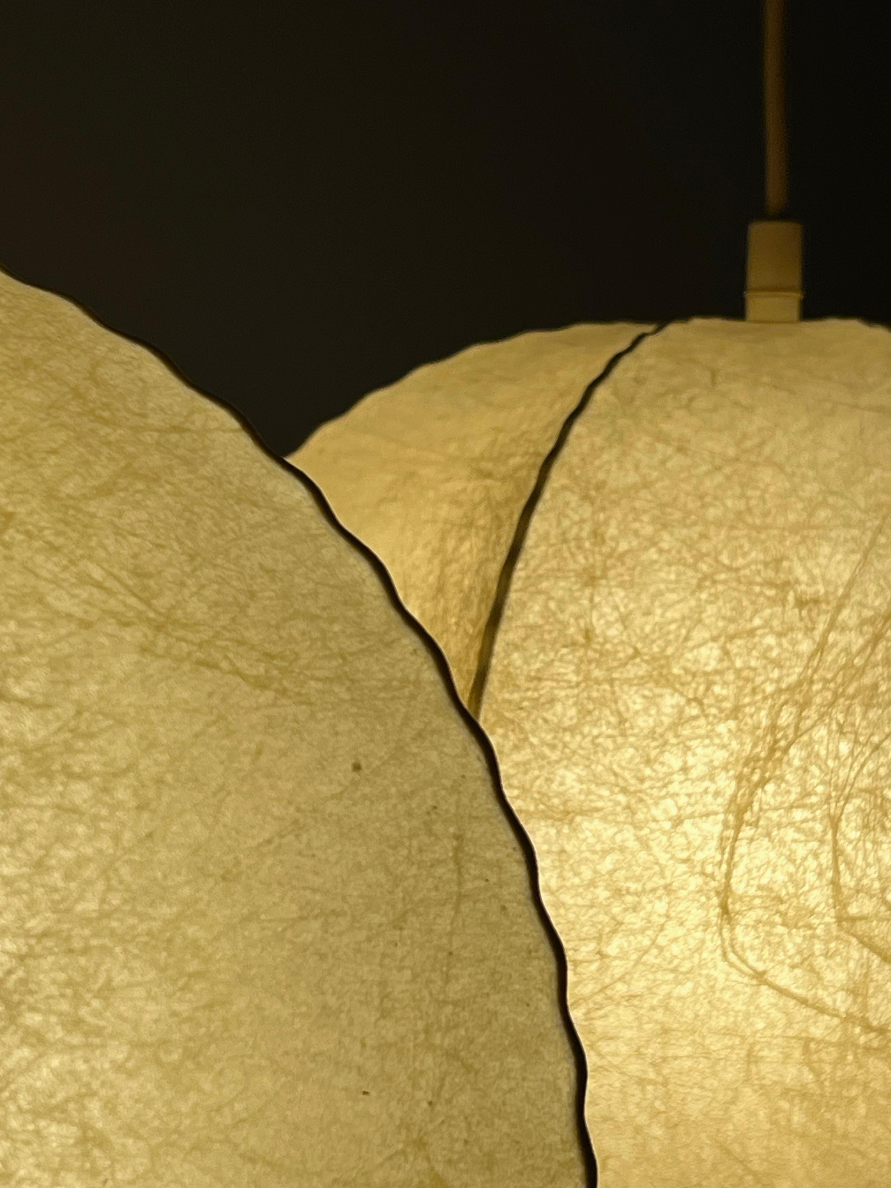 Pair of Spherical Cocoon Pendant Lights Featuring Wavy Structure, Germany 1970s 7