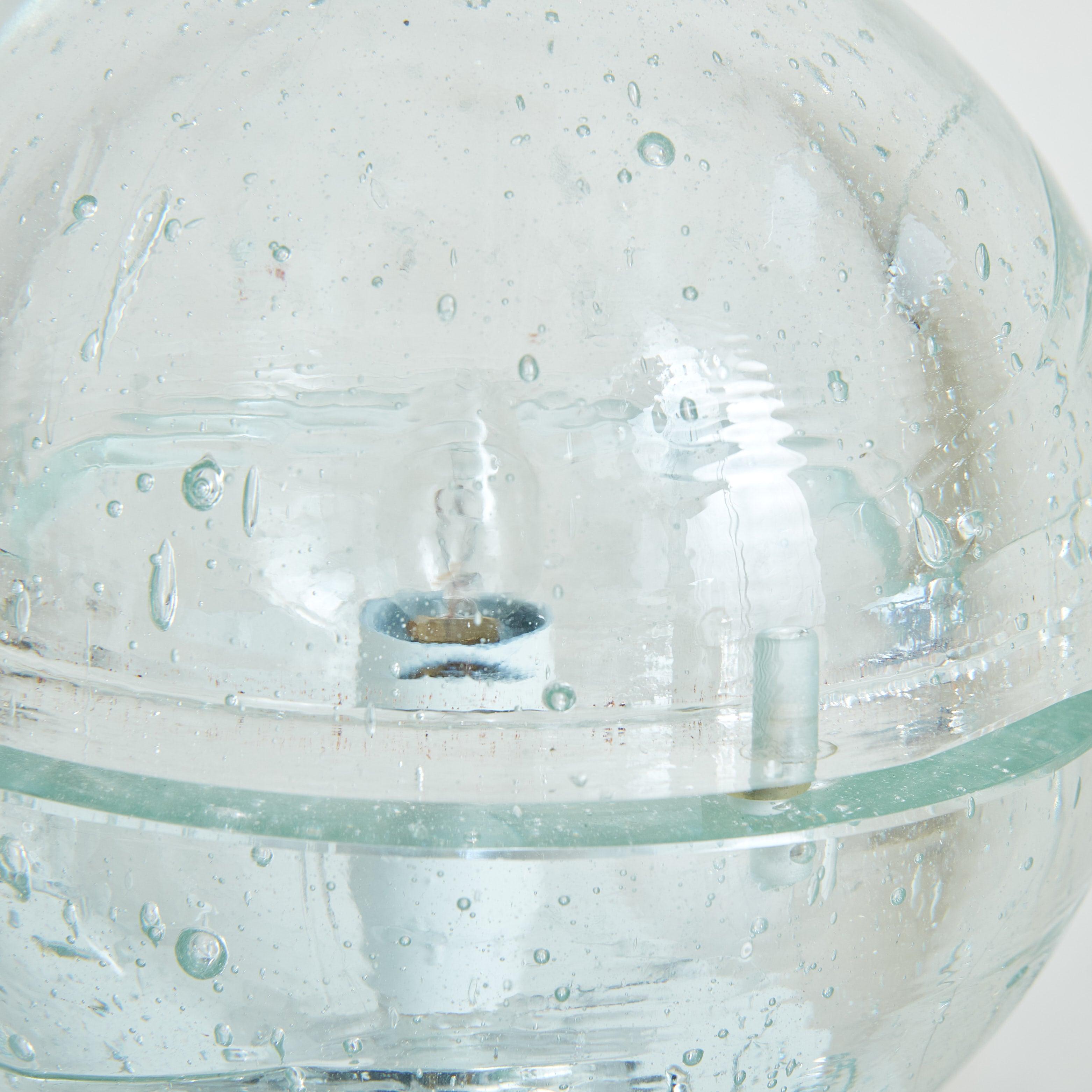 Italian Pair of Spherical Glass Table Lamps Attributed to Albano Poli for Poliarte For Sale