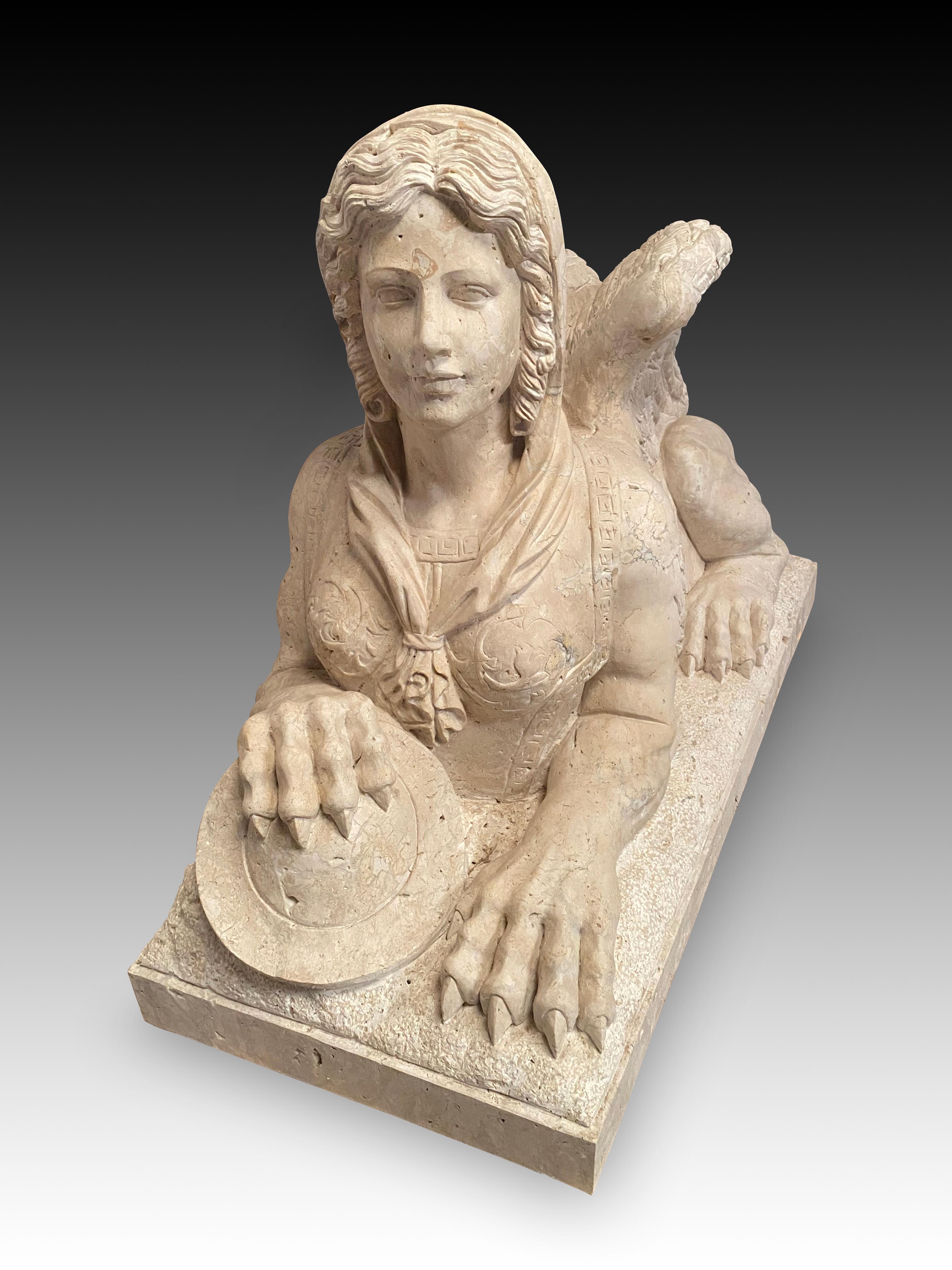 Neoclassico Coppia di sfingi, marmo in vendita