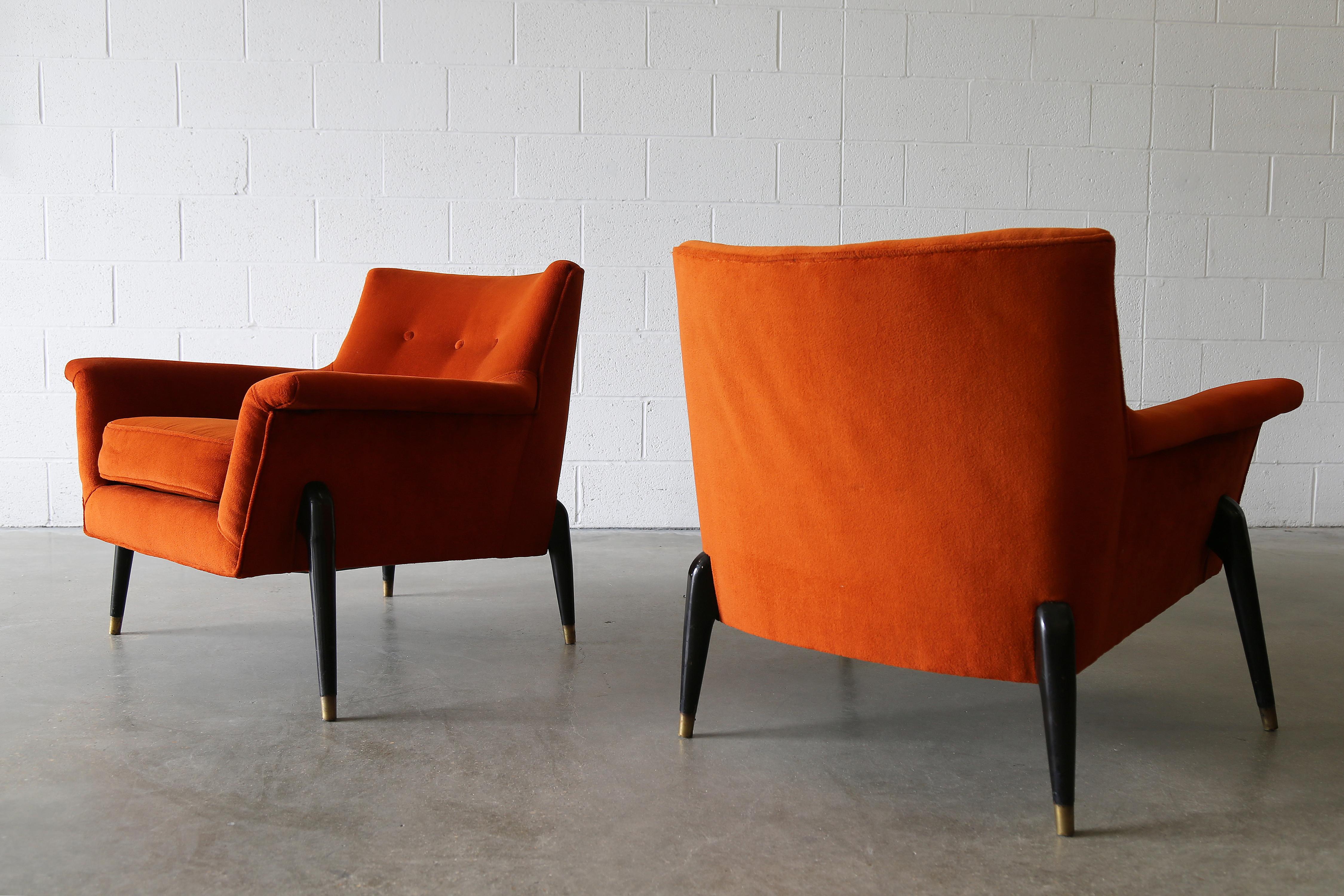 Mid-Century Modern Paire de chaises longues à pieds araignées, Ico Parisi, vers les années 1960 en vente