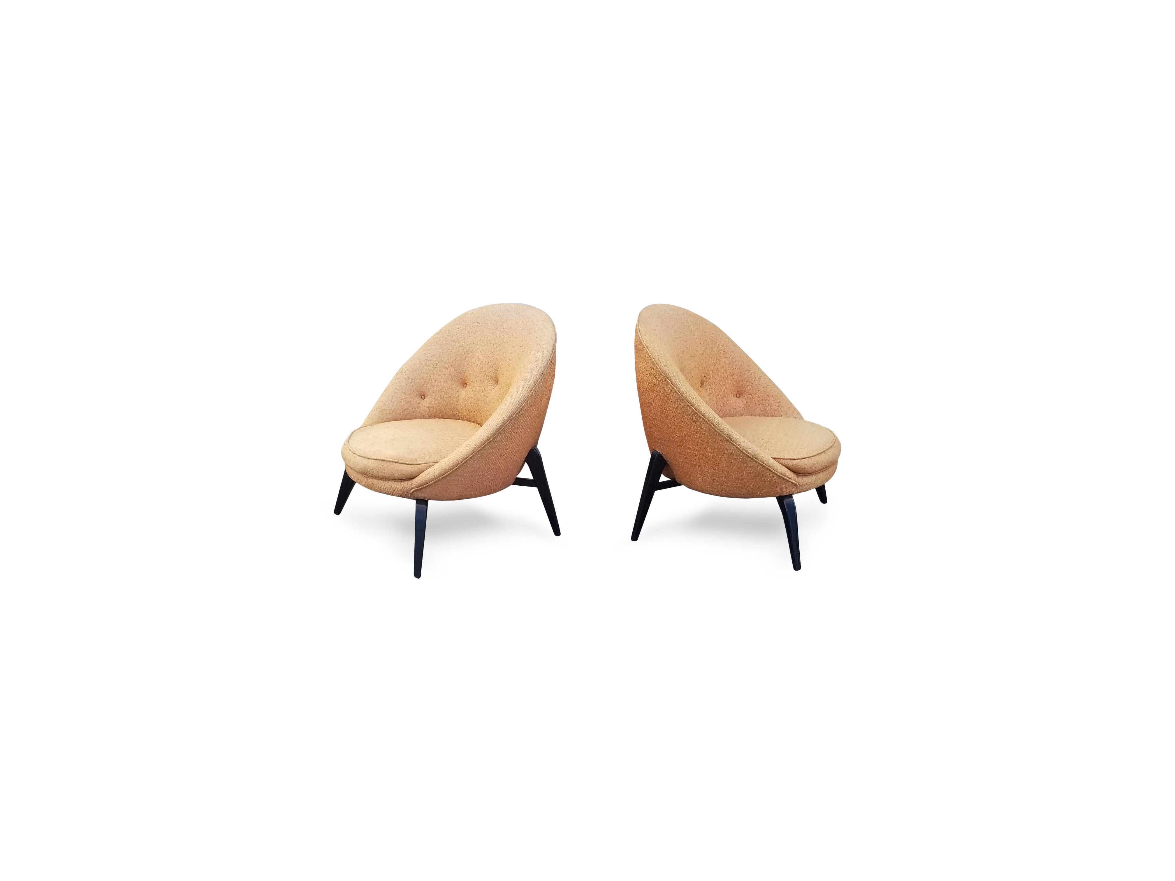 20th Century Pair of Spider Leg Lounge Chairs in the Style of Jean Royère