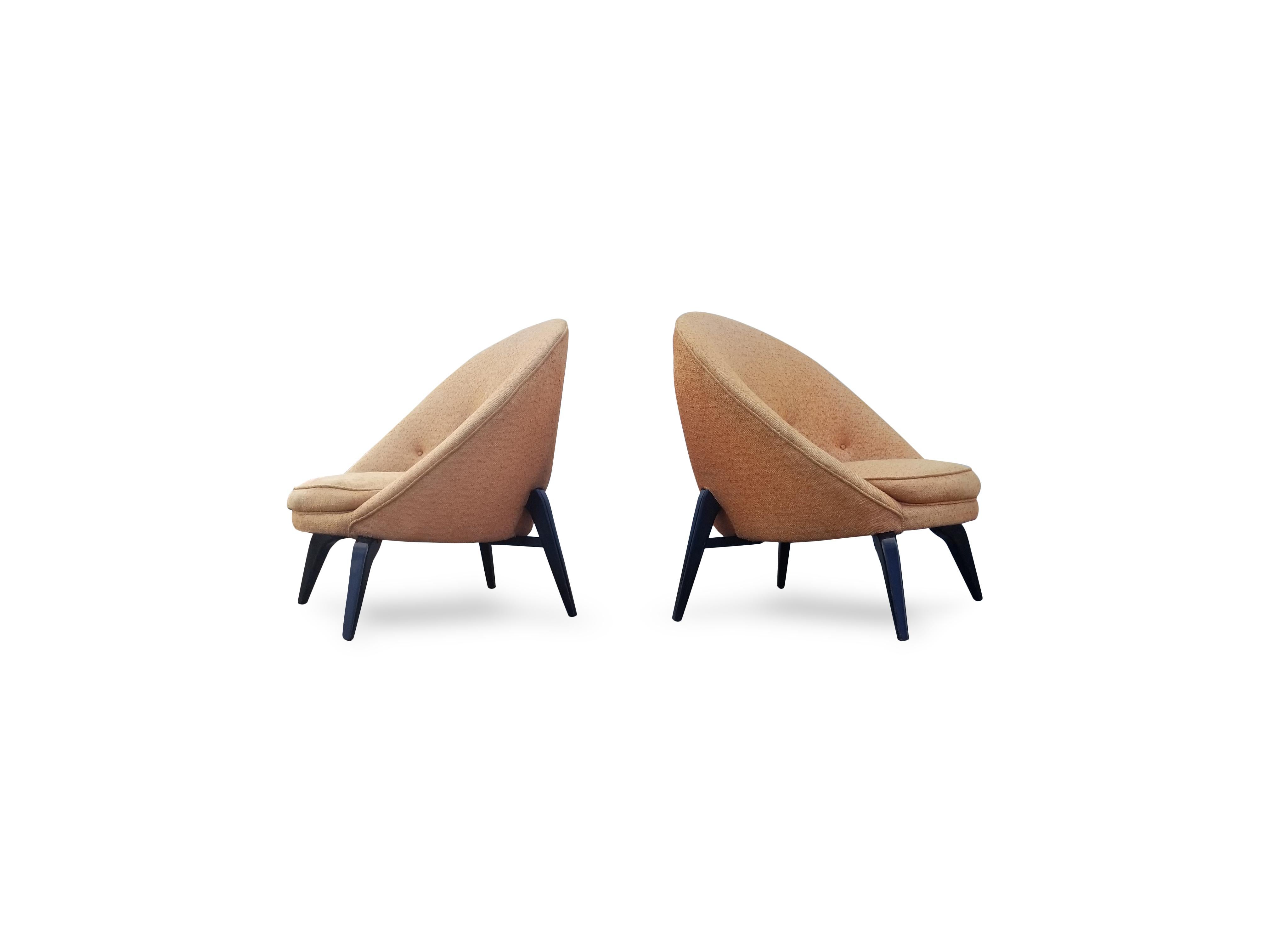 Pair of Spider Leg Lounge Chairs in the Style of Jean Royère 1