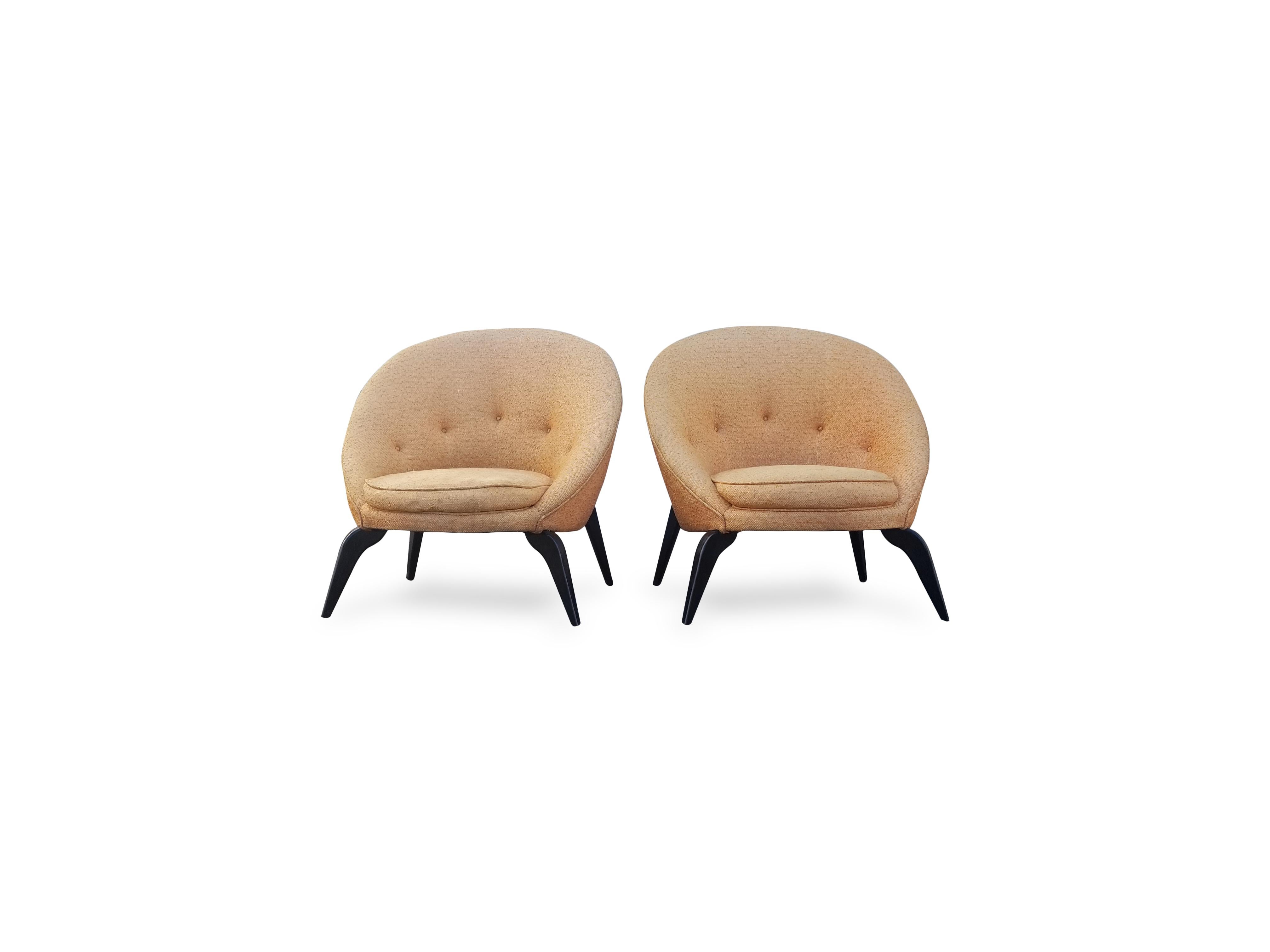 Pair of Spider Leg Lounge Chairs in the Style of Jean Royère 2