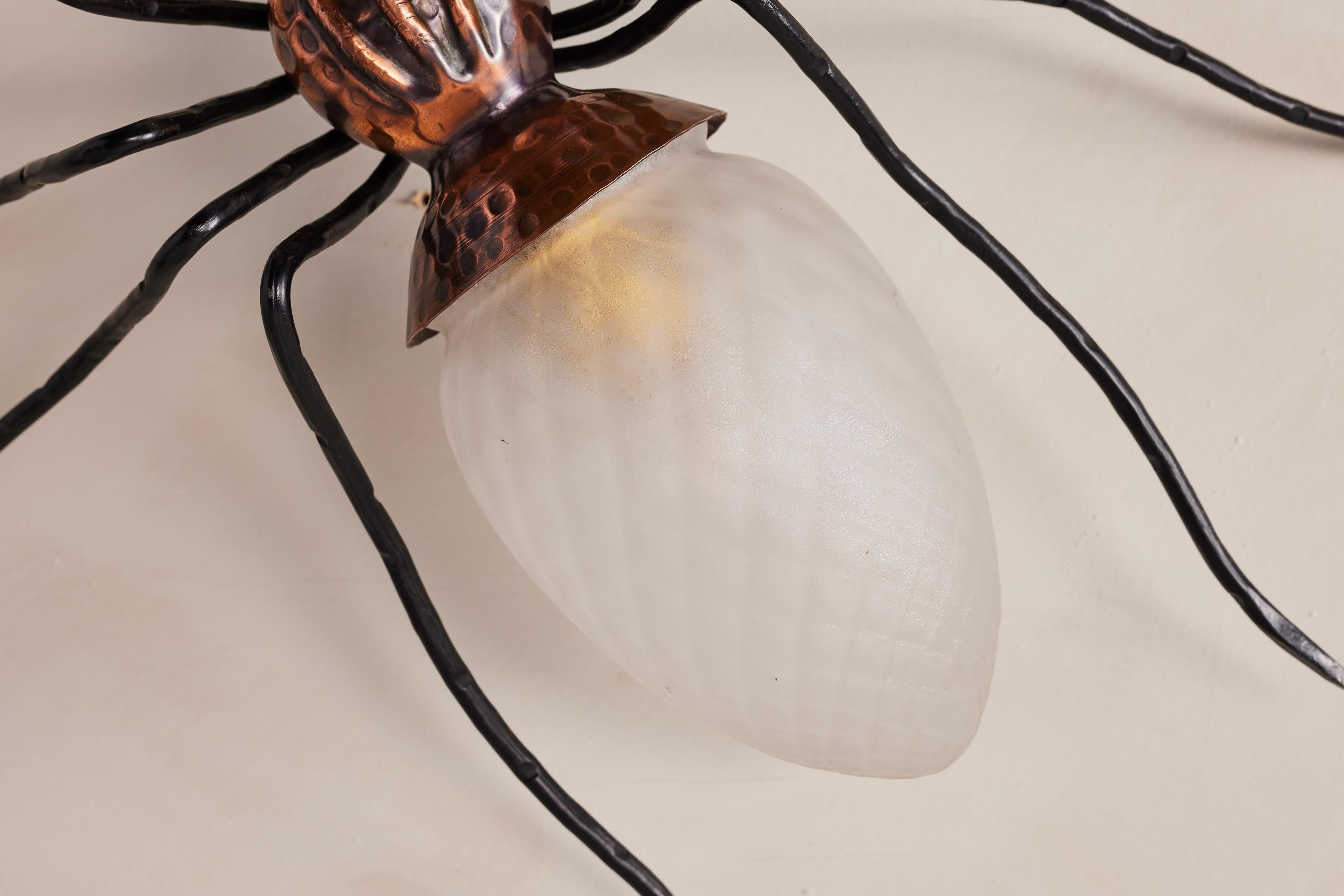 Copper Pair of Spider Sconces by Rossini, Italy