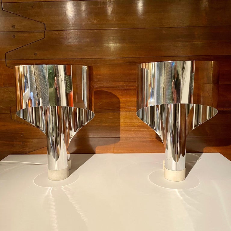 Mid-Century Modern Pair of Spinnaker Lamp by Corsini and Wiskemann for Stilnovo,1968 For Sale