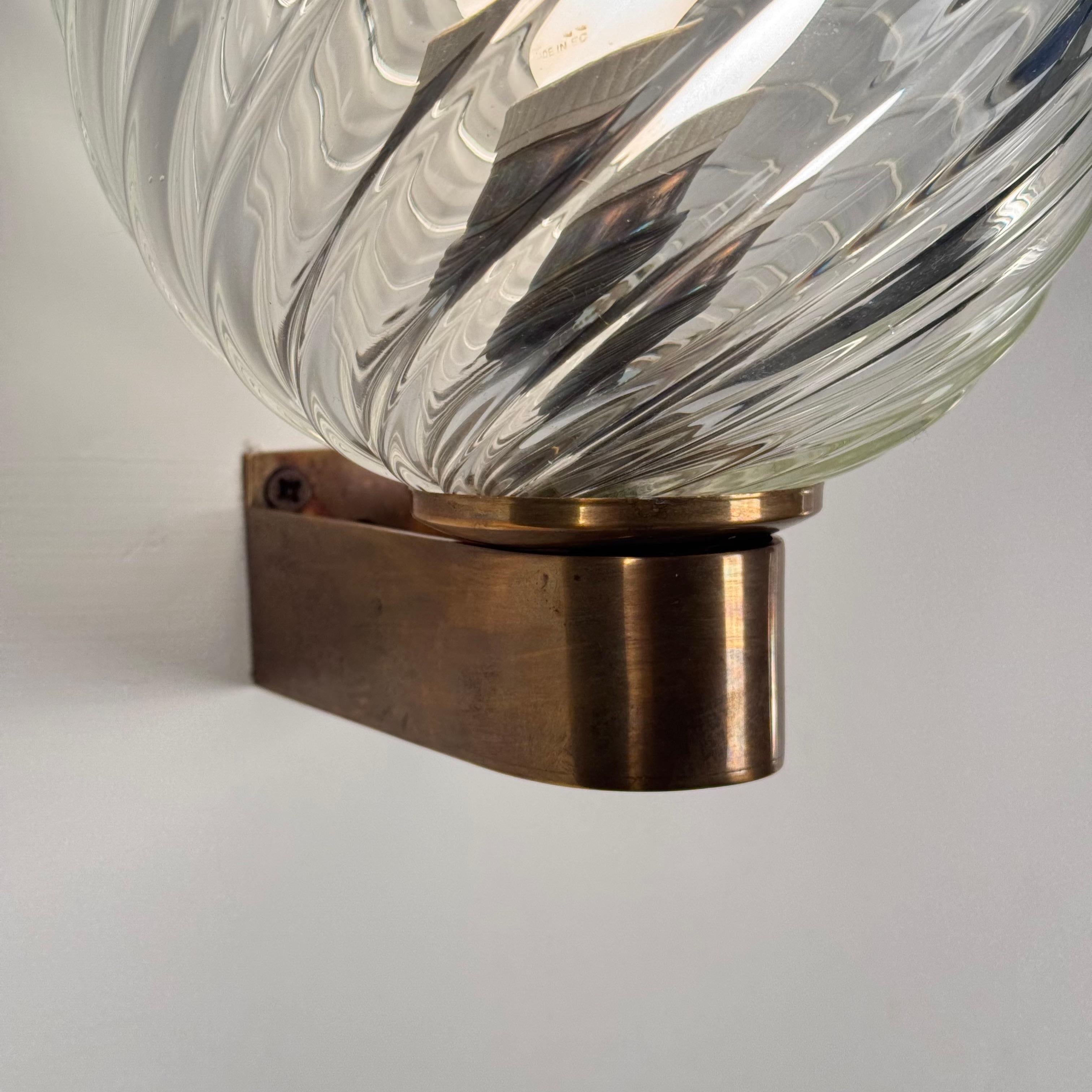 Coppia di appliques in vetro a spirale di Ercole Barovier per Barovier&Toso, anni '40 in vendita 4