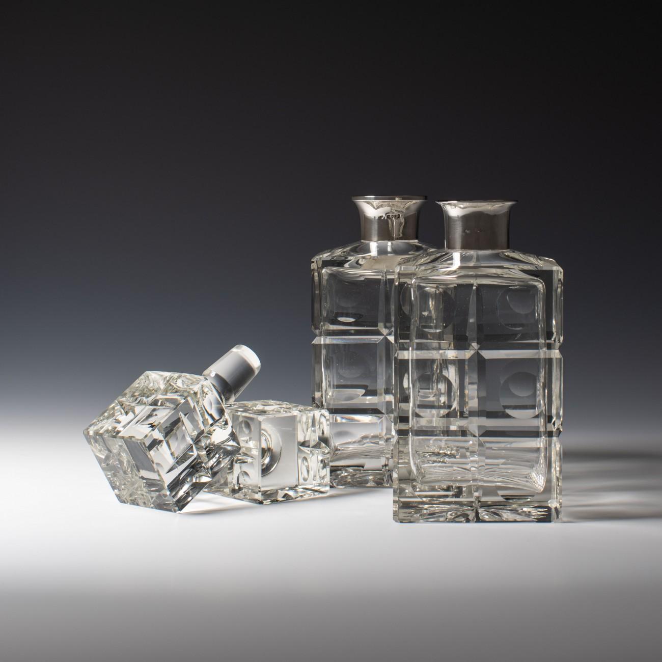 British Pair of Spirit Decanters, circa 1970s